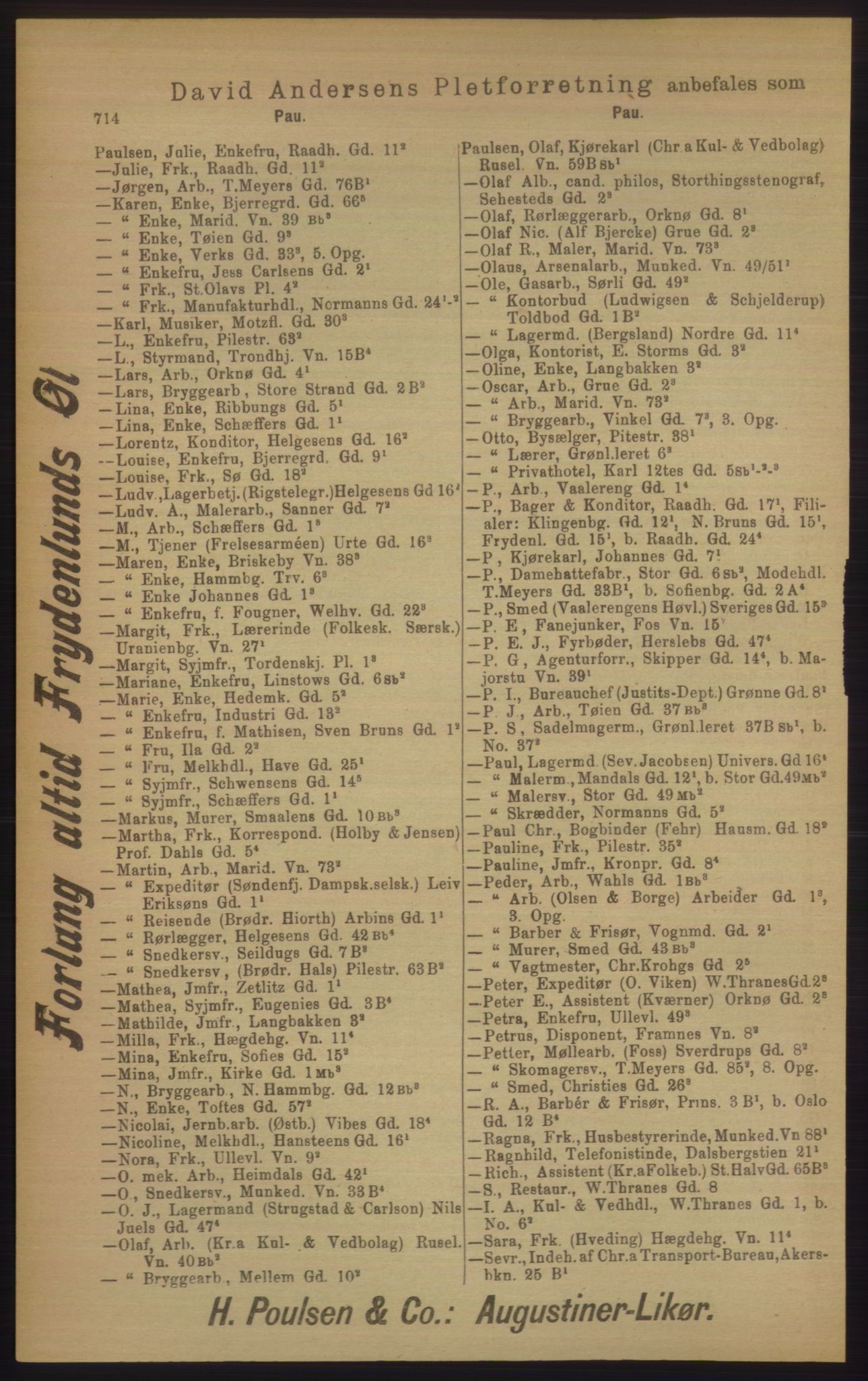 Kristiania/Oslo adressebok, PUBL/-, 1906, p. 714