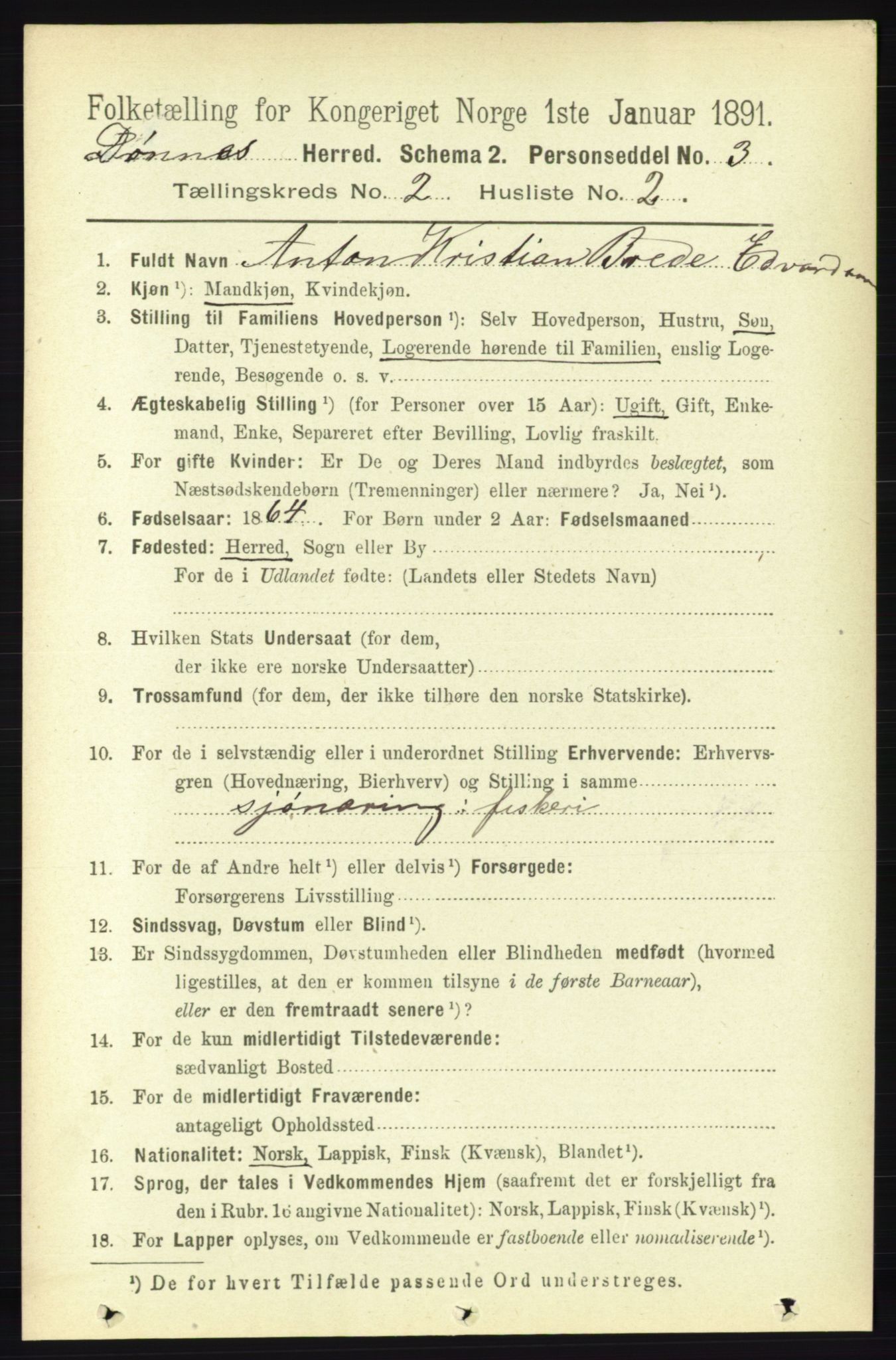 RA, 1891 census for 1827 Dønnes, 1891, p. 706