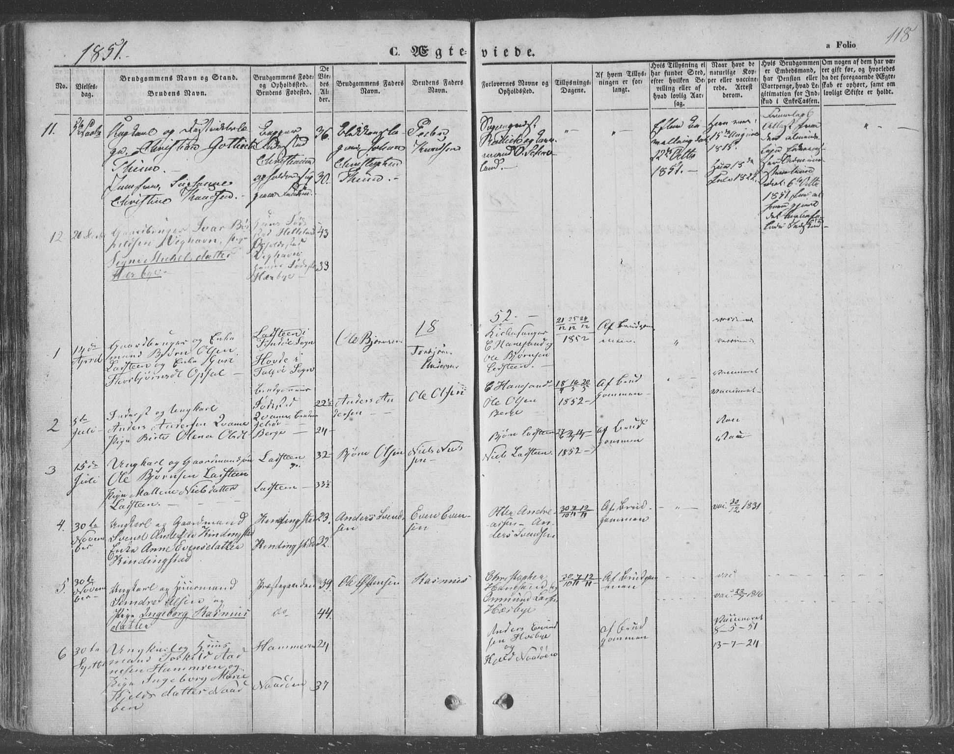 Finnøy sokneprestkontor, SAST/A-101825/H/Ha/Haa/L0007: Parish register (official) no. A 7, 1847-1862, p. 118