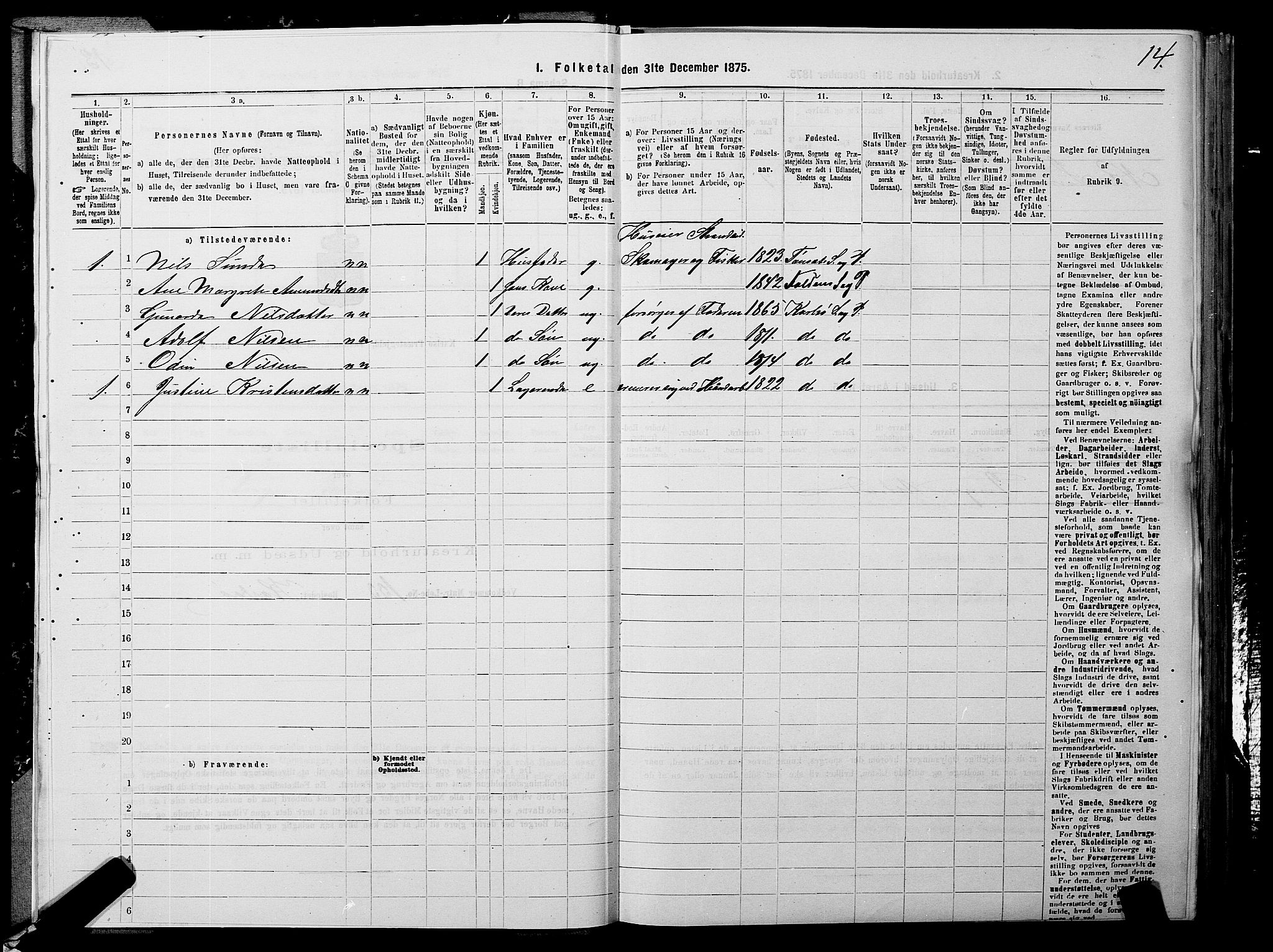 SATØ, 1875 census for 1936P Karlsøy, 1875, p. 1014