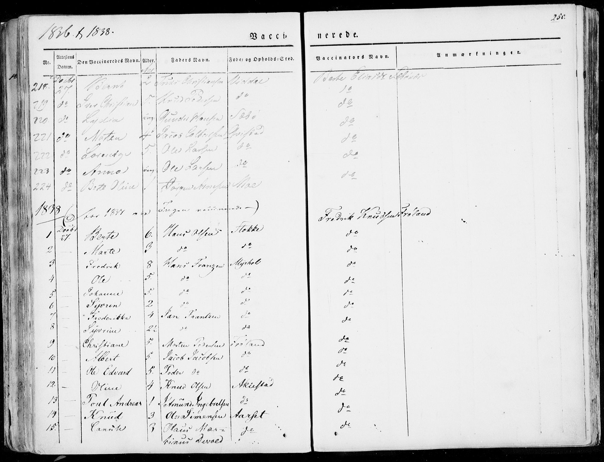 Ministerialprotokoller, klokkerbøker og fødselsregistre - Møre og Romsdal, AV/SAT-A-1454/515/L0208: Parish register (official) no. 515A04, 1830-1846, p. 250