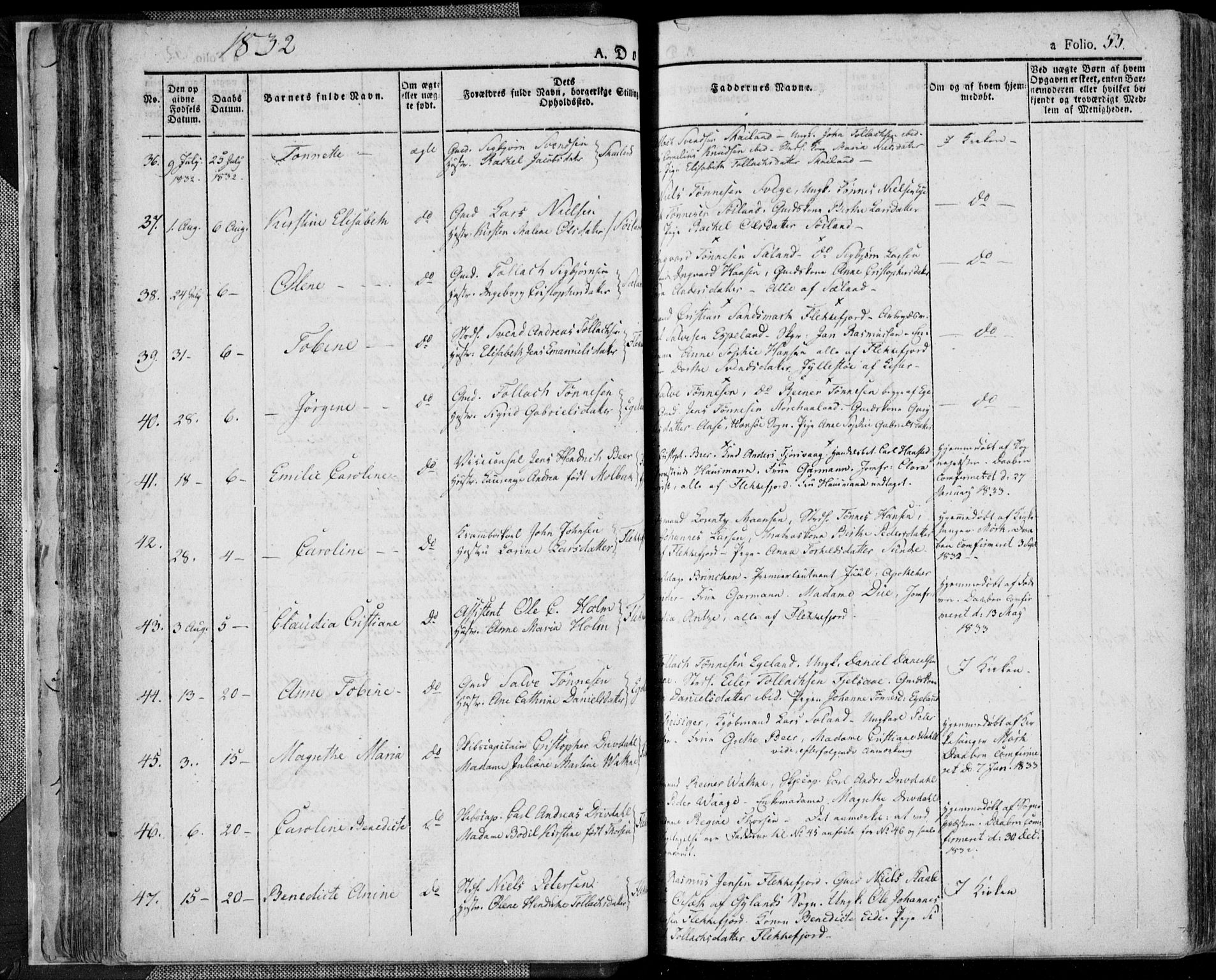 Flekkefjord sokneprestkontor, AV/SAK-1111-0012/F/Fa/Fac/L0003: Parish register (official) no. A 3, 1826-1841, p. 53