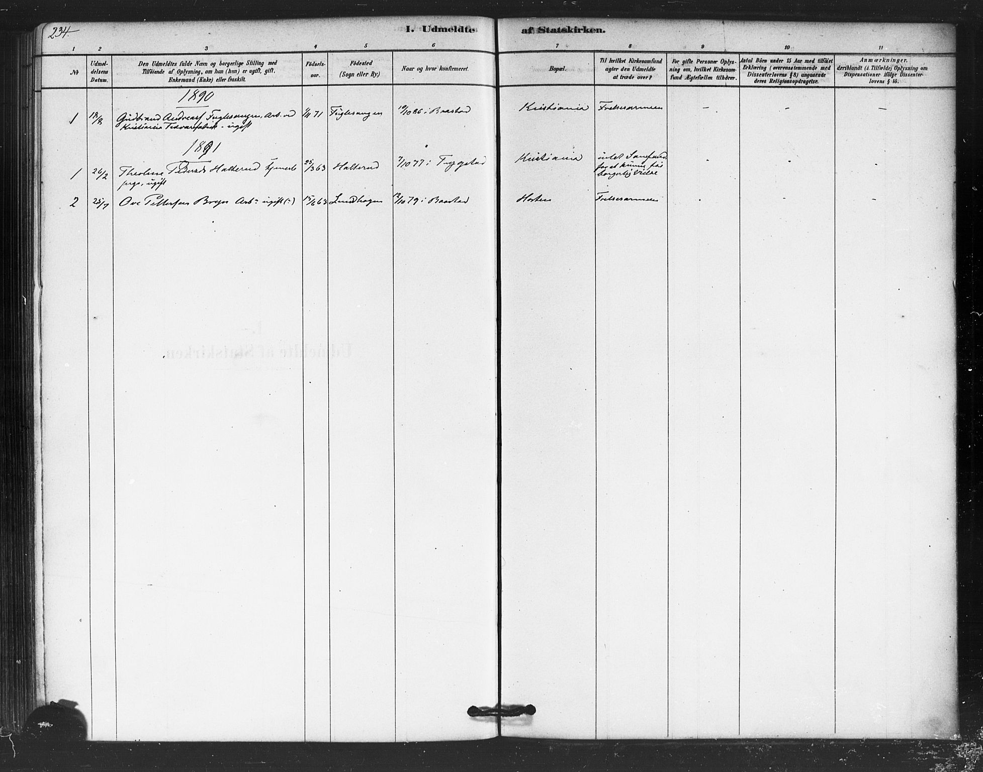 Trøgstad prestekontor Kirkebøker, AV/SAO-A-10925/F/Fb/L0001: Parish register (official) no. II 1, 1878-1902, p. 234