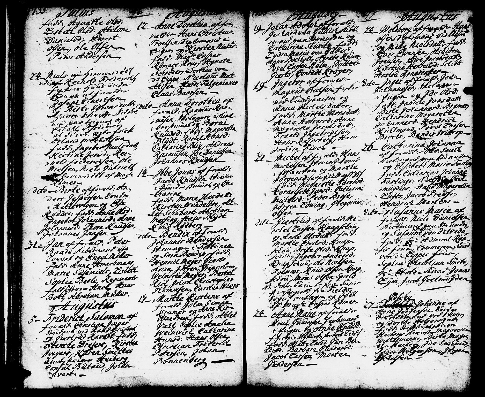 Domkirken sokneprestembete, SAB/A-74801/H/Haa/L0002: Parish register (official) no. A 2, 1733-1750, p. 46-47