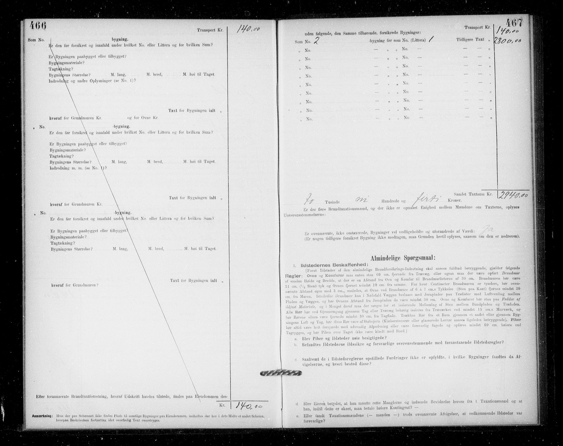 Lensmannen i Jondal, SAB/A-33101/0012/L0005: Branntakstprotokoll, skjematakst, 1894-1951, p. 466-467