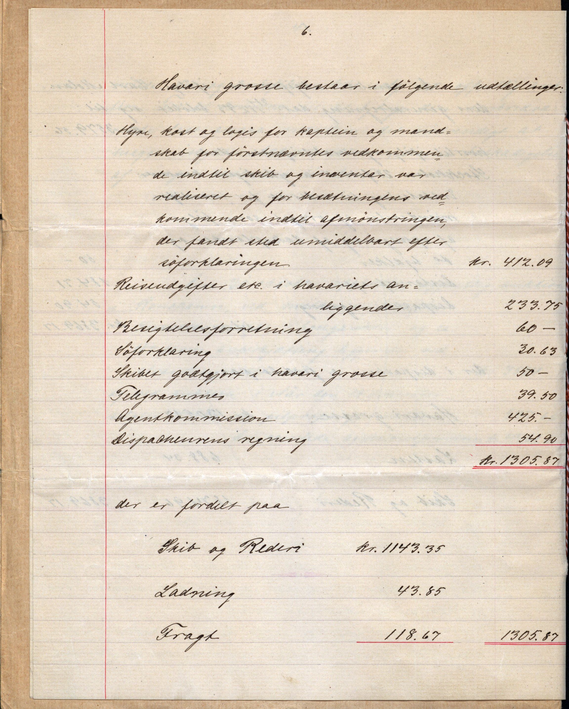 Pa 63 - Østlandske skibsassuranceforening, VEMU/A-1079/G/Ga/L0029/0009: Havaridokumenter / Anette, Agathe, Agra, Buffalo, 1893, p. 20