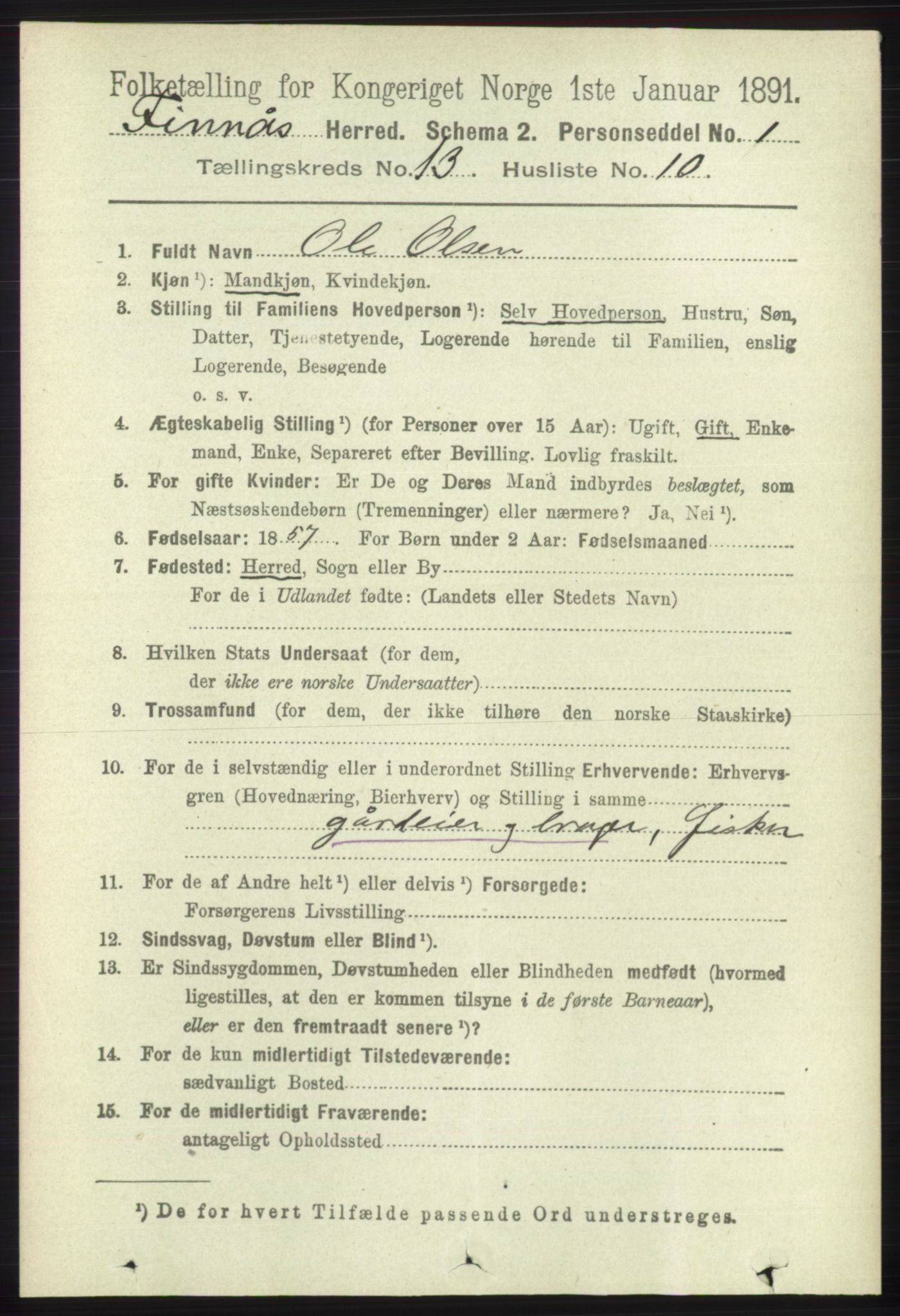 RA, 1891 census for 1218 Finnås, 1891, p. 5655