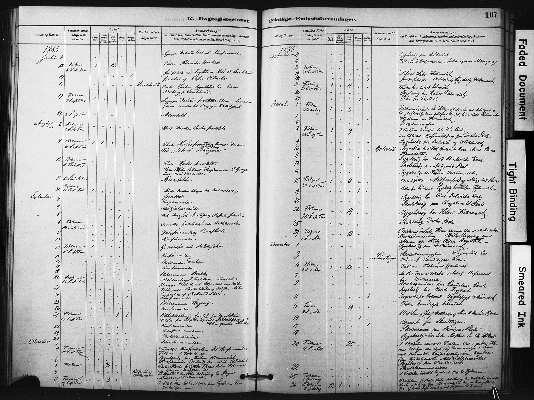 Fiskum kirkebøker, AV/SAKO-A-15/F/Fa/L0002: Parish register (official) no. 2, 1878-1890, p. 167