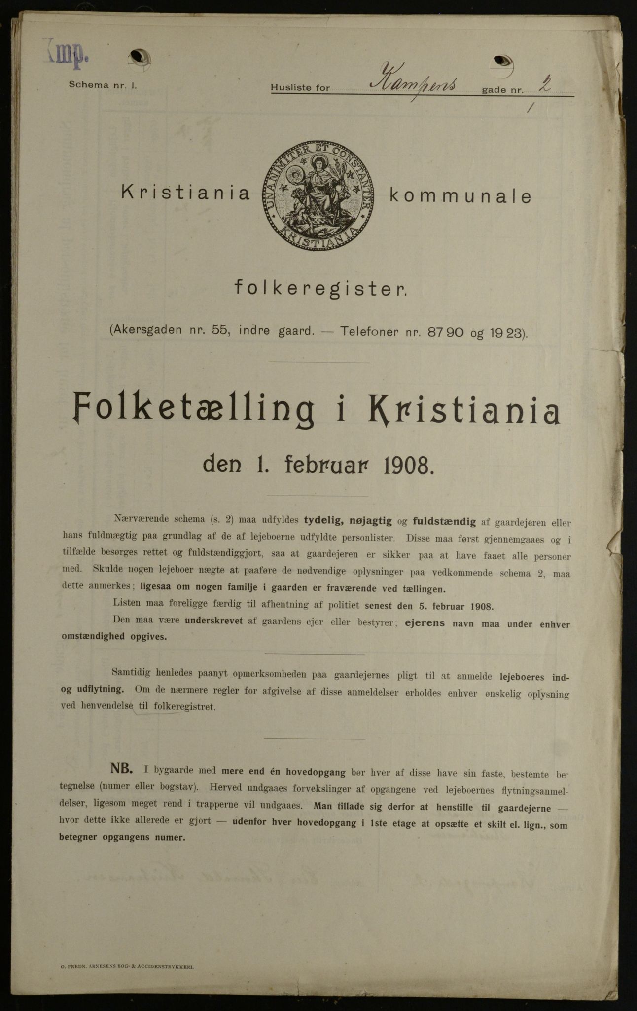 OBA, Municipal Census 1908 for Kristiania, 1908, p. 42679