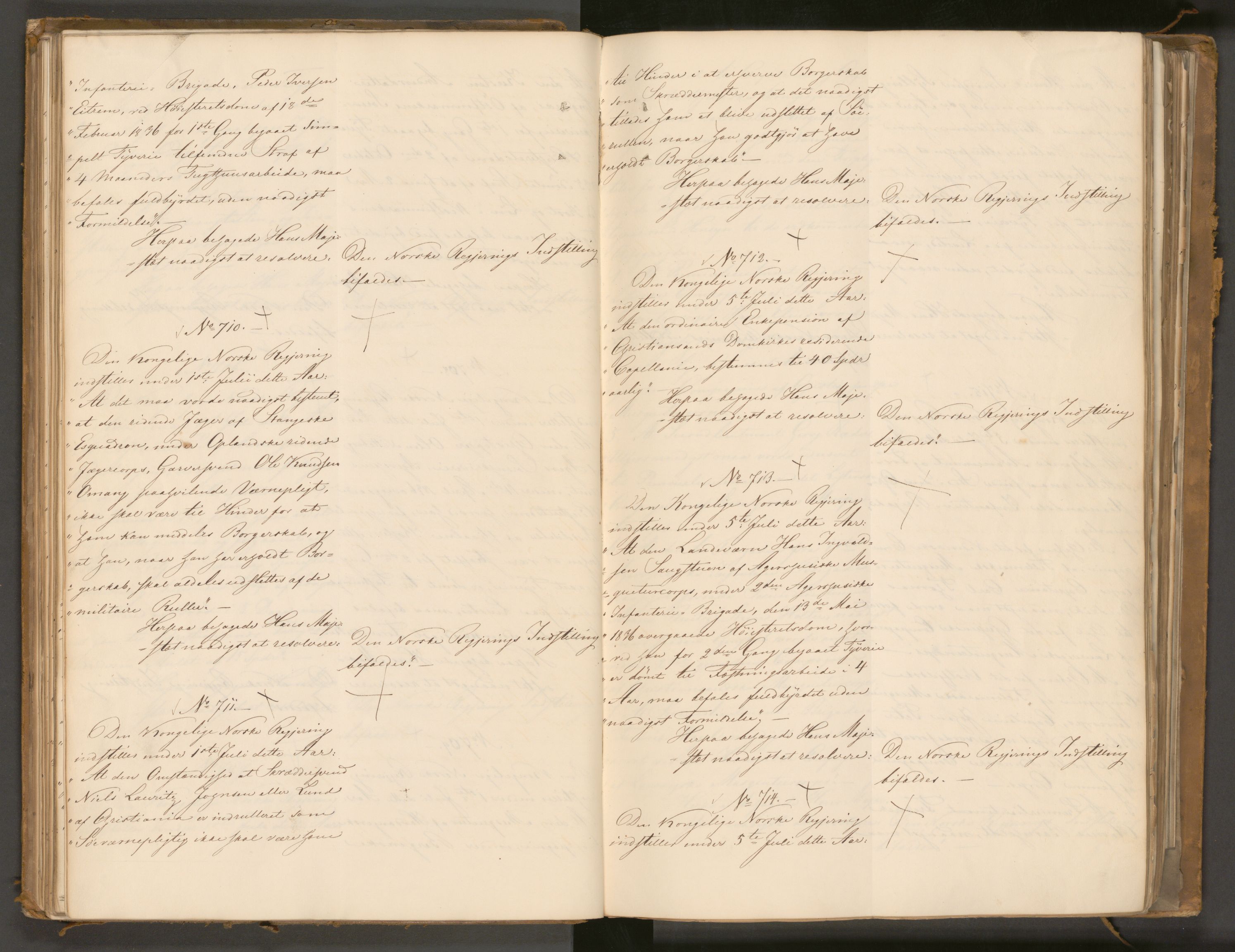 Statsrådssekretariatet, AV/RA-S-1001/A/Ab/L0043: Kgl. res. nr. 632-1192, 2. halvår, 1836