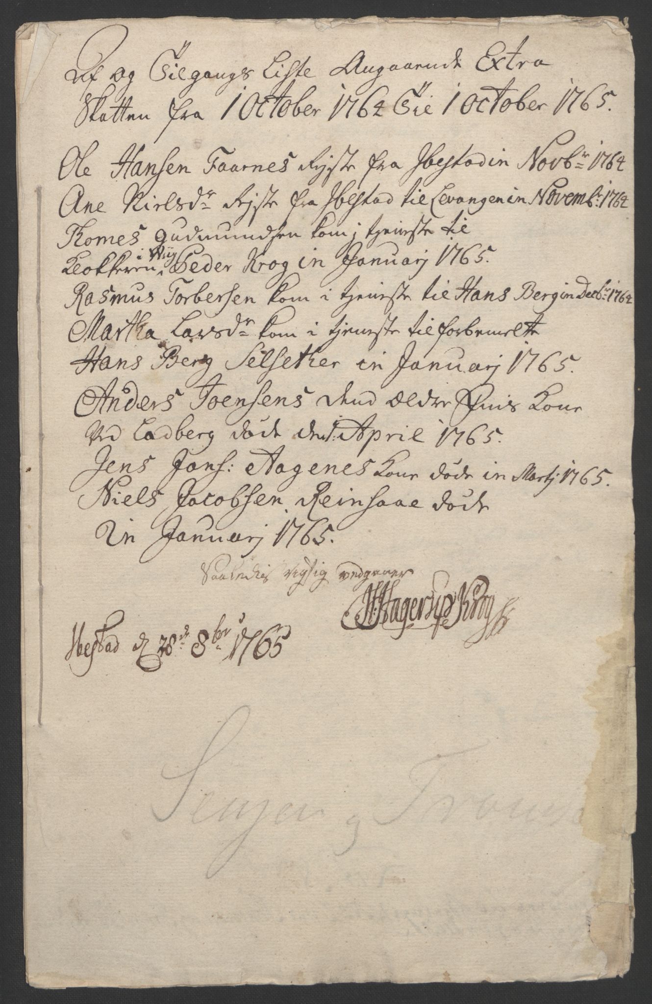 Rentekammeret inntil 1814, Realistisk ordnet avdeling, RA/EA-4070/Ol/L0022b: [Gg 10]: Ekstraskatten, 23.09.1762. Senja og Troms, 1765-1768, p. 111