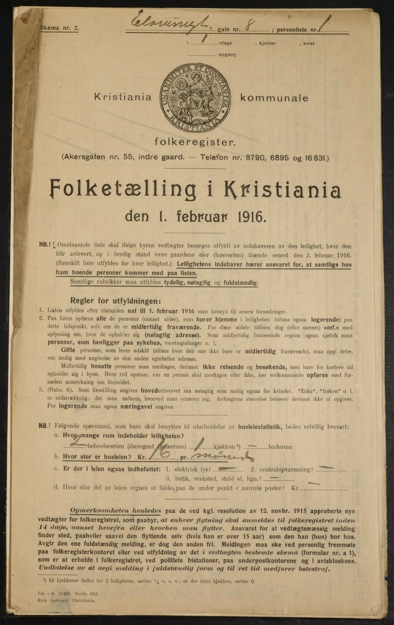 OBA, Municipal Census 1916 for Kristiania, 1916, p. 21334