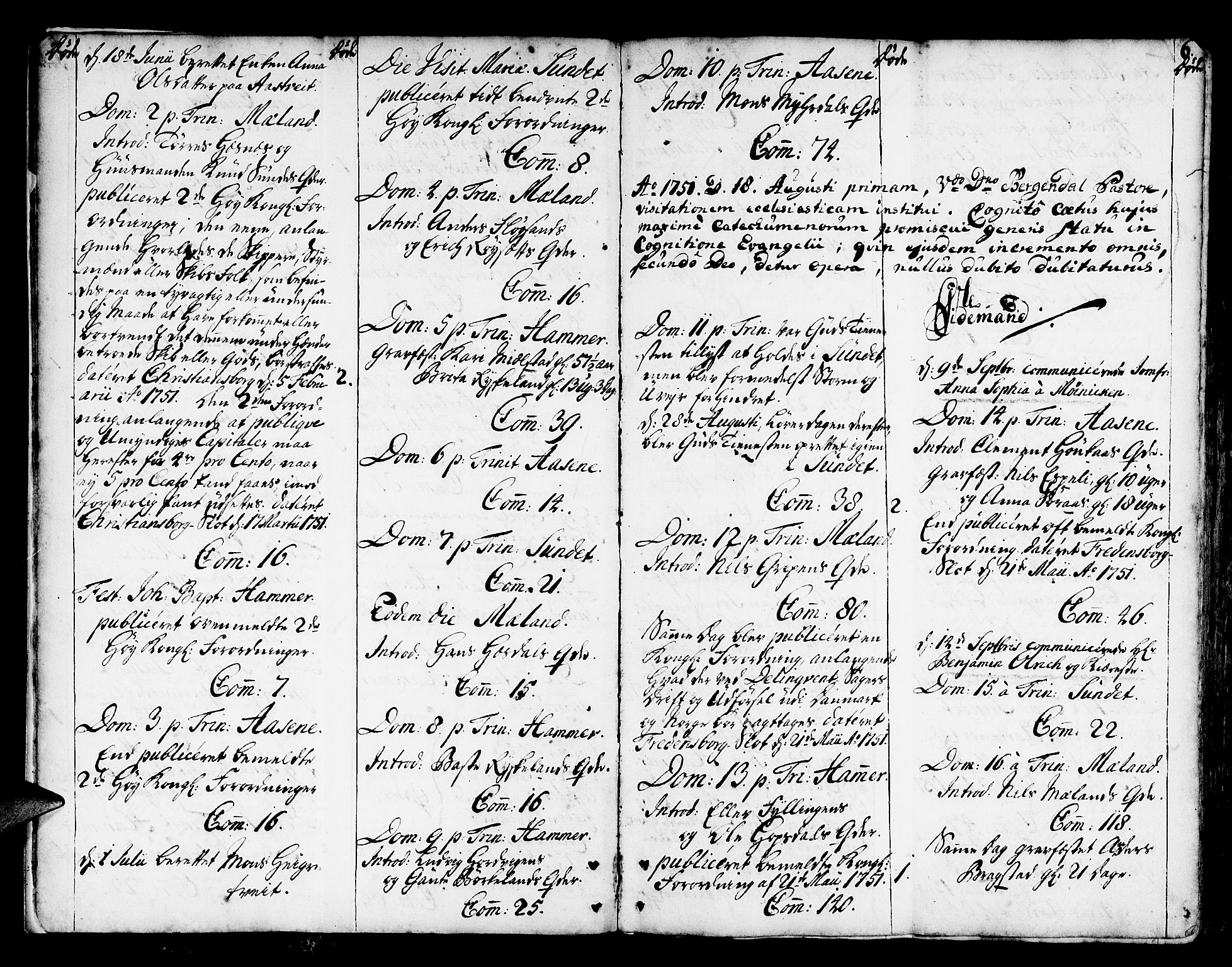 Hamre sokneprestembete, AV/SAB-A-75501/H/Ha/Haa/Haaa/L0006: Parish register (official) no. A 6, 1750-1761, p. 6