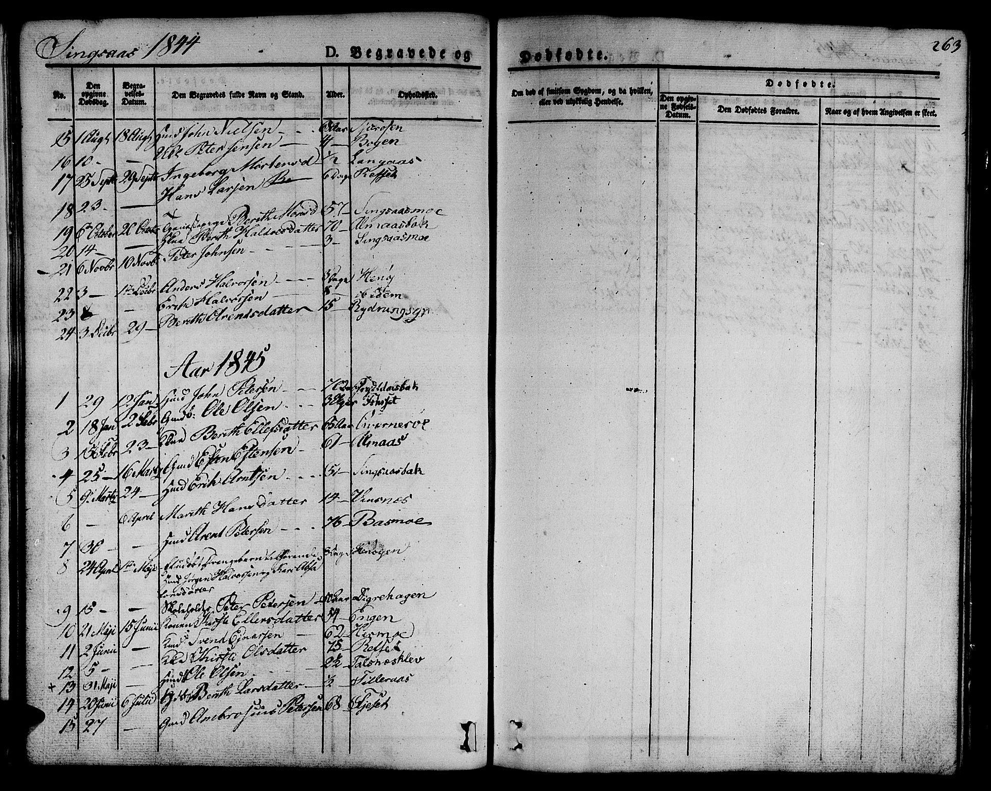 Ministerialprotokoller, klokkerbøker og fødselsregistre - Sør-Trøndelag, SAT/A-1456/685/L0961: Parish register (official) no. 685A05 /2, 1829-1845, p. 263