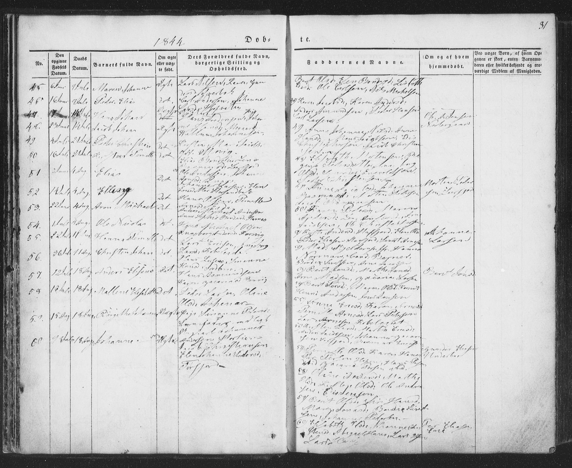 Ministerialprotokoller, klokkerbøker og fødselsregistre - Nordland, AV/SAT-A-1459/853/L0769: Parish register (official) no. 853A08, 1836-1856, p. 31