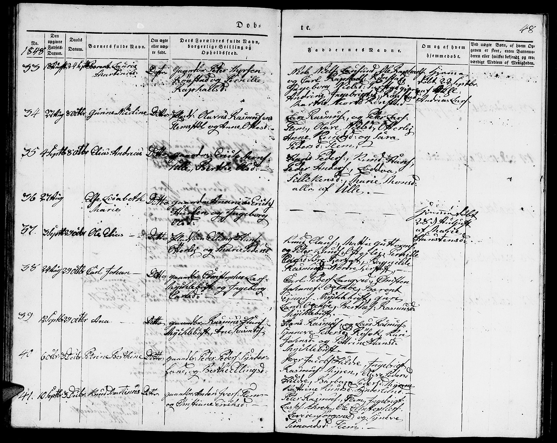 Ministerialprotokoller, klokkerbøker og fødselsregistre - Møre og Romsdal, SAT/A-1454/536/L0507: Parish register (copy) no. 536C02, 1839-1859, p. 48