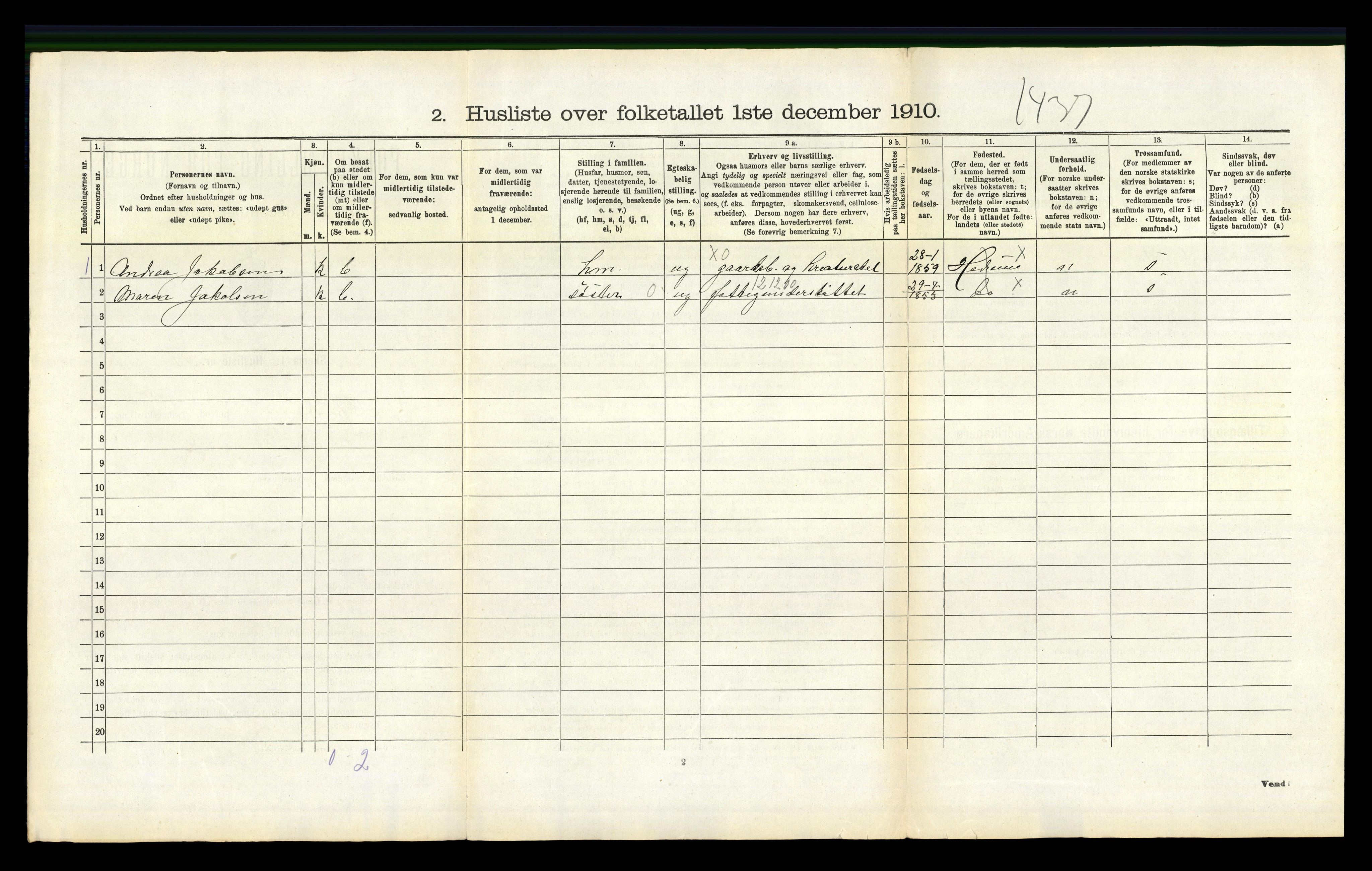 RA, 1910 census for Hedrum, 1910, p. 519