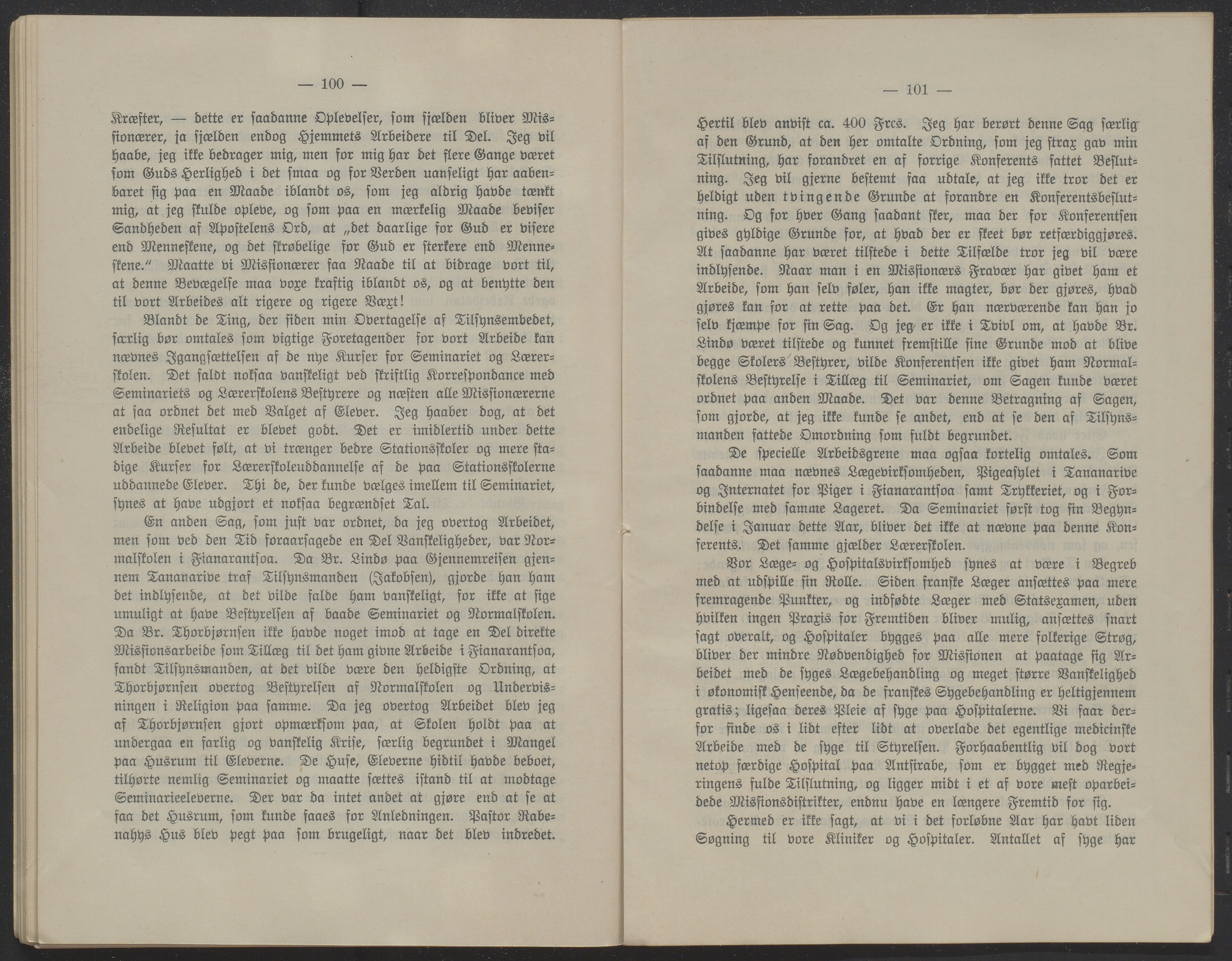 Det Norske Misjonsselskap - hovedadministrasjonen, VID/MA-A-1045/D/Db/Dba/L0340/0002: Beretninger, Bøker, Skrifter o.l   / Årsberetninger. Heftet. 60. , 1901, p. 100-101