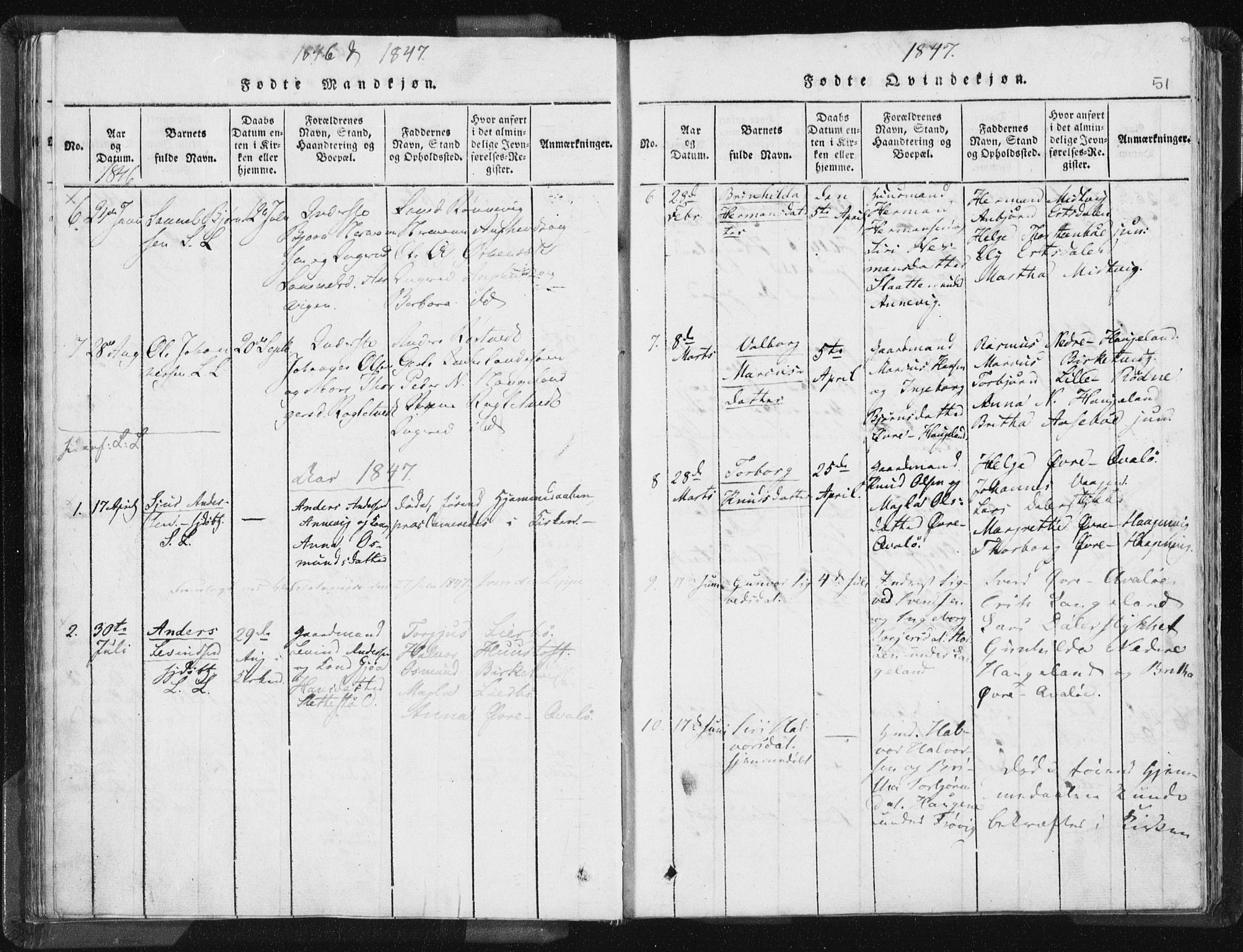 Vikedal sokneprestkontor, AV/SAST-A-101840/01/IV: Parish register (official) no. A 5, 1817-1850, p. 51