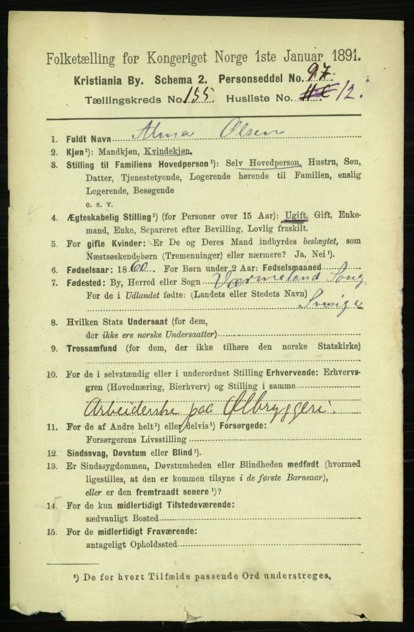 RA, 1891 census for 0301 Kristiania, 1891, p. 88685