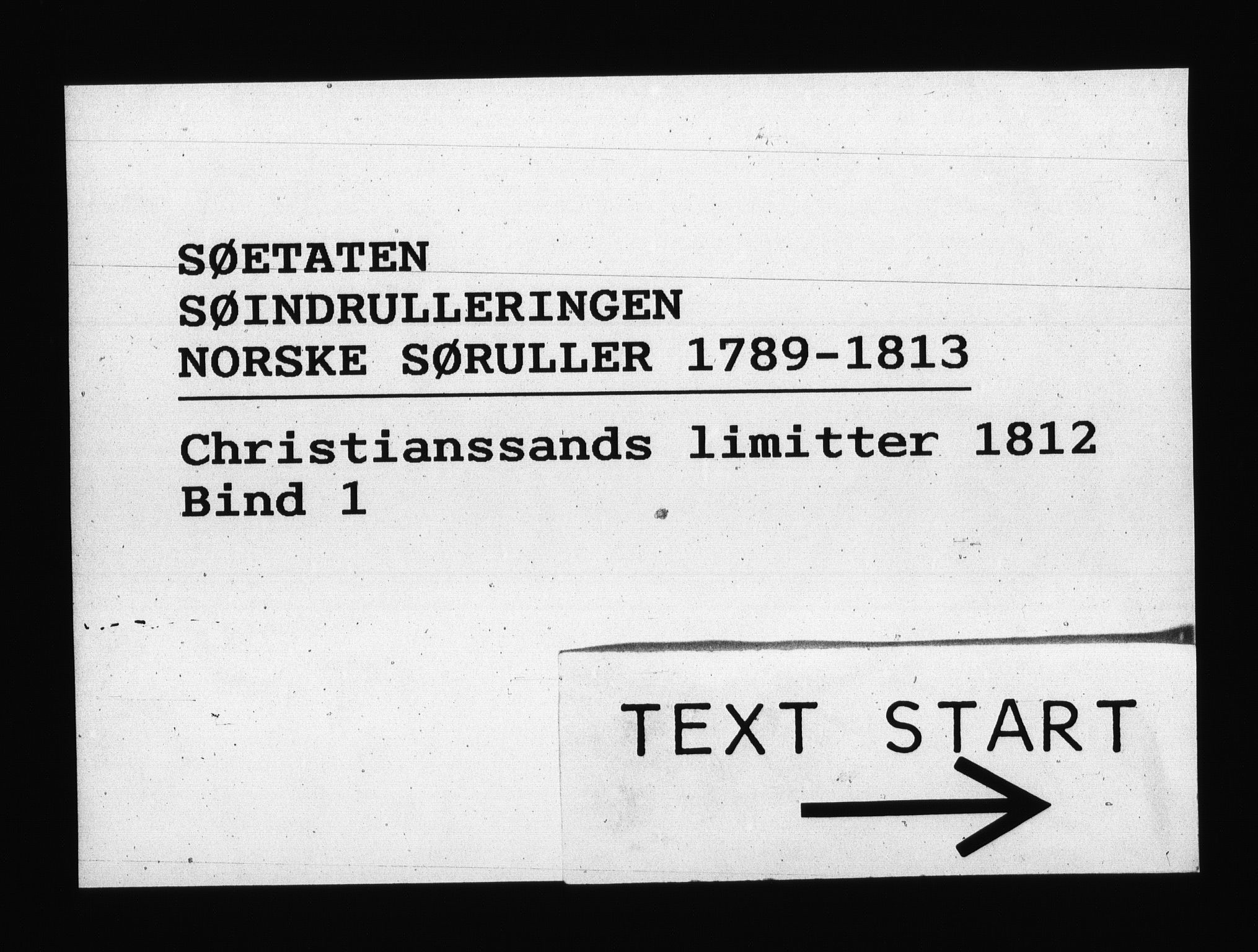 Sjøetaten, RA/EA-3110/F/L0107: Kristiansand limitter, bind 1, 1812