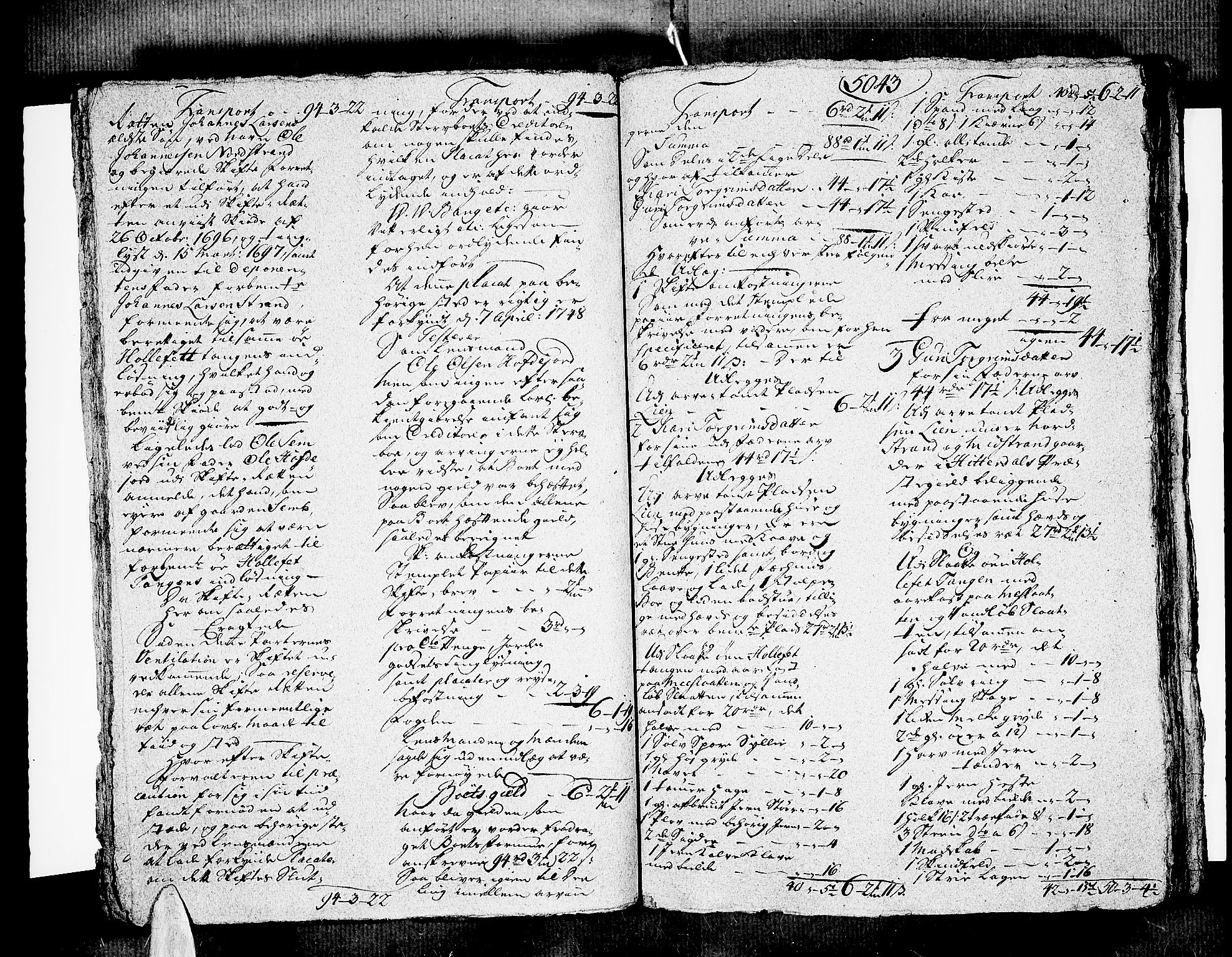 Nedre Telemark sorenskriveri, AV/SAKO-A-135/H/Hb/Hbb/L0007: Skifteprotokoll kopi, 1748-1750, p. 5042b-5043a