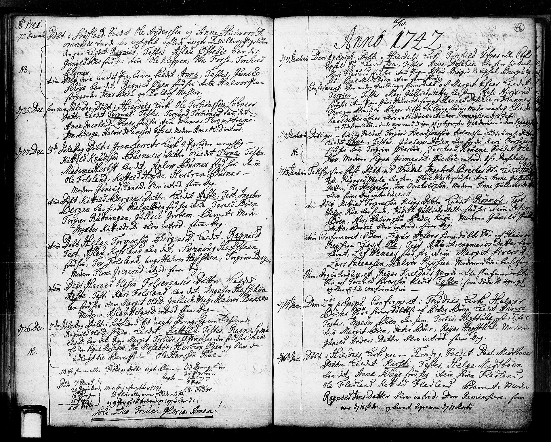 Hjartdal kirkebøker, SAKO/A-270/F/Fa/L0003: Parish register (official) no. I 3, 1727-1775, p. 46