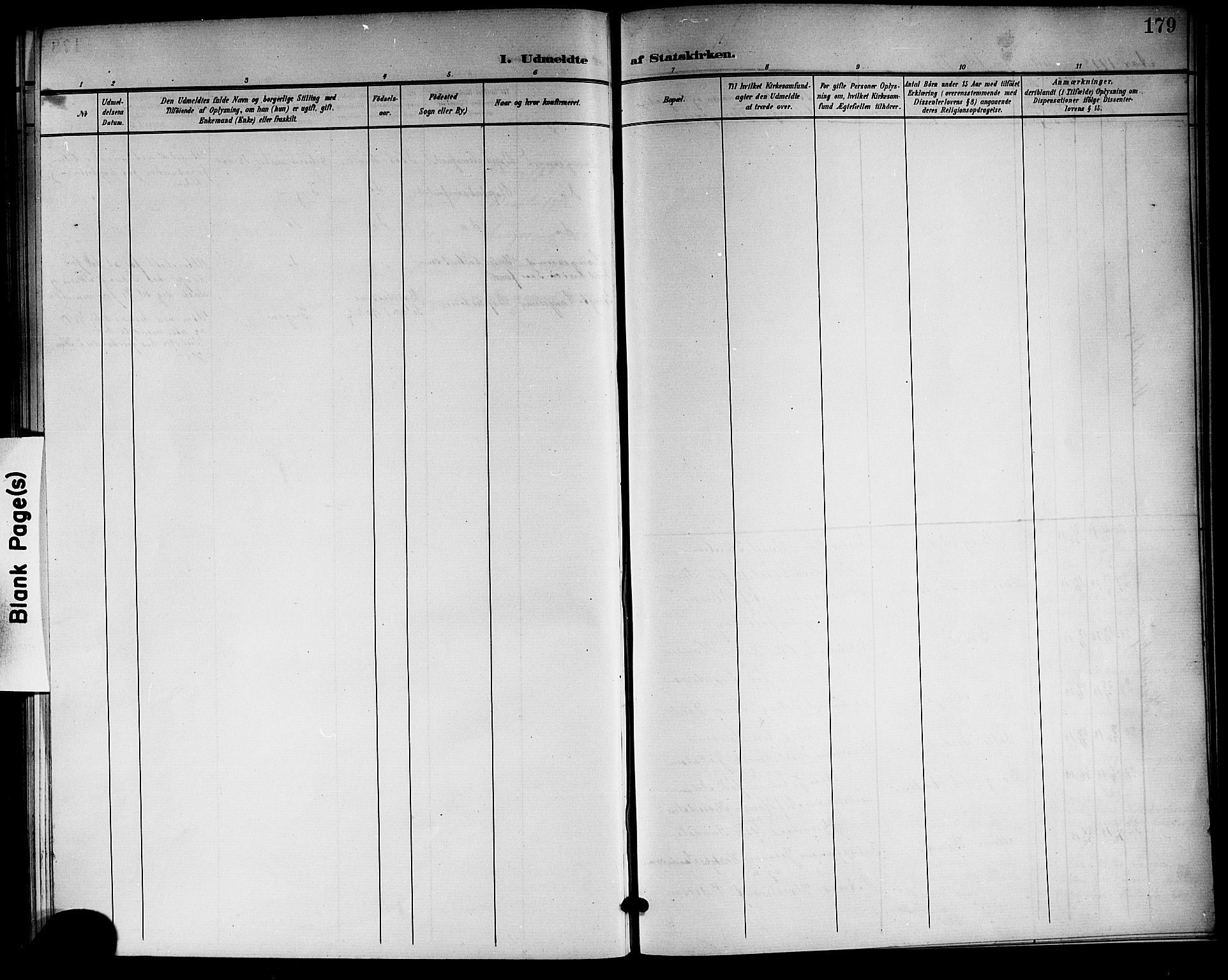 Langesund kirkebøker, SAKO/A-280/G/Ga/L0006: Parish register (copy) no. 6, 1899-1918, p. 179