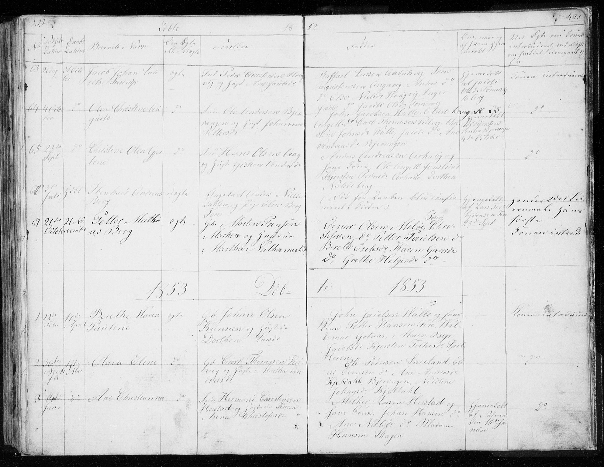 Ministerialprotokoller, klokkerbøker og fødselsregistre - Nordland, SAT/A-1459/843/L0632: Parish register (copy) no. 843C01, 1833-1853, p. 422-423