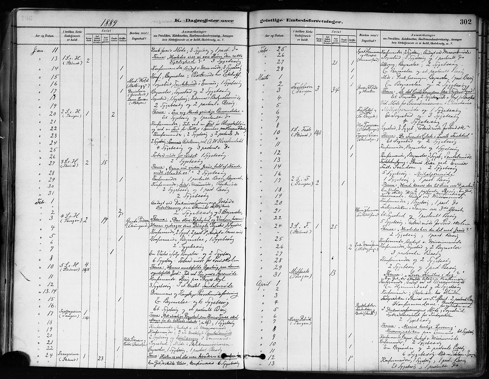 Strømsø kirkebøker, SAKO/A-246/F/Fa/L0022: Parish register (official) no. I 22, 1879-1899, p. 302