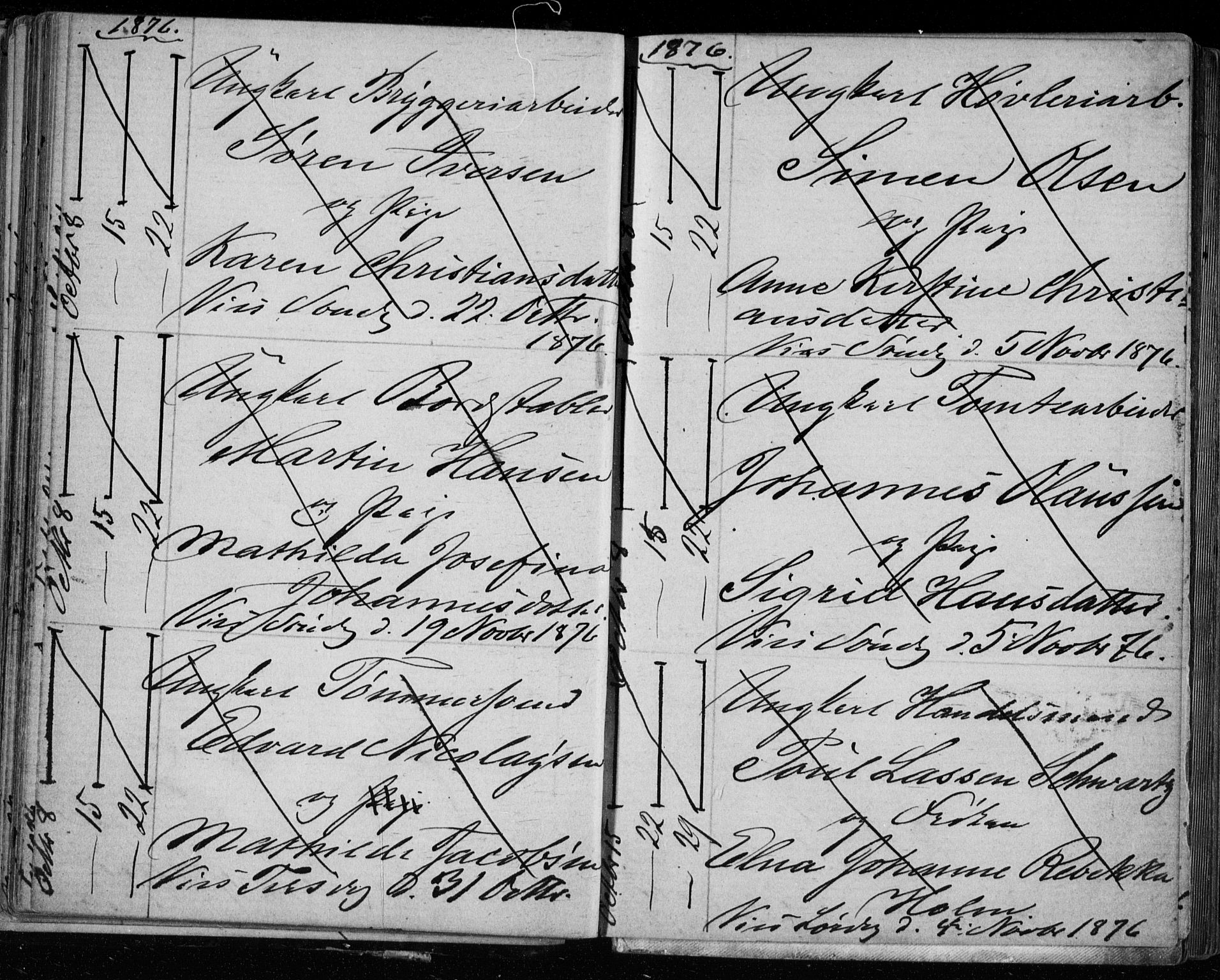 Bragernes kirkebøker, AV/SAKO-A-6/H/Ha/L0006: Banns register no. 6, 1873-1896