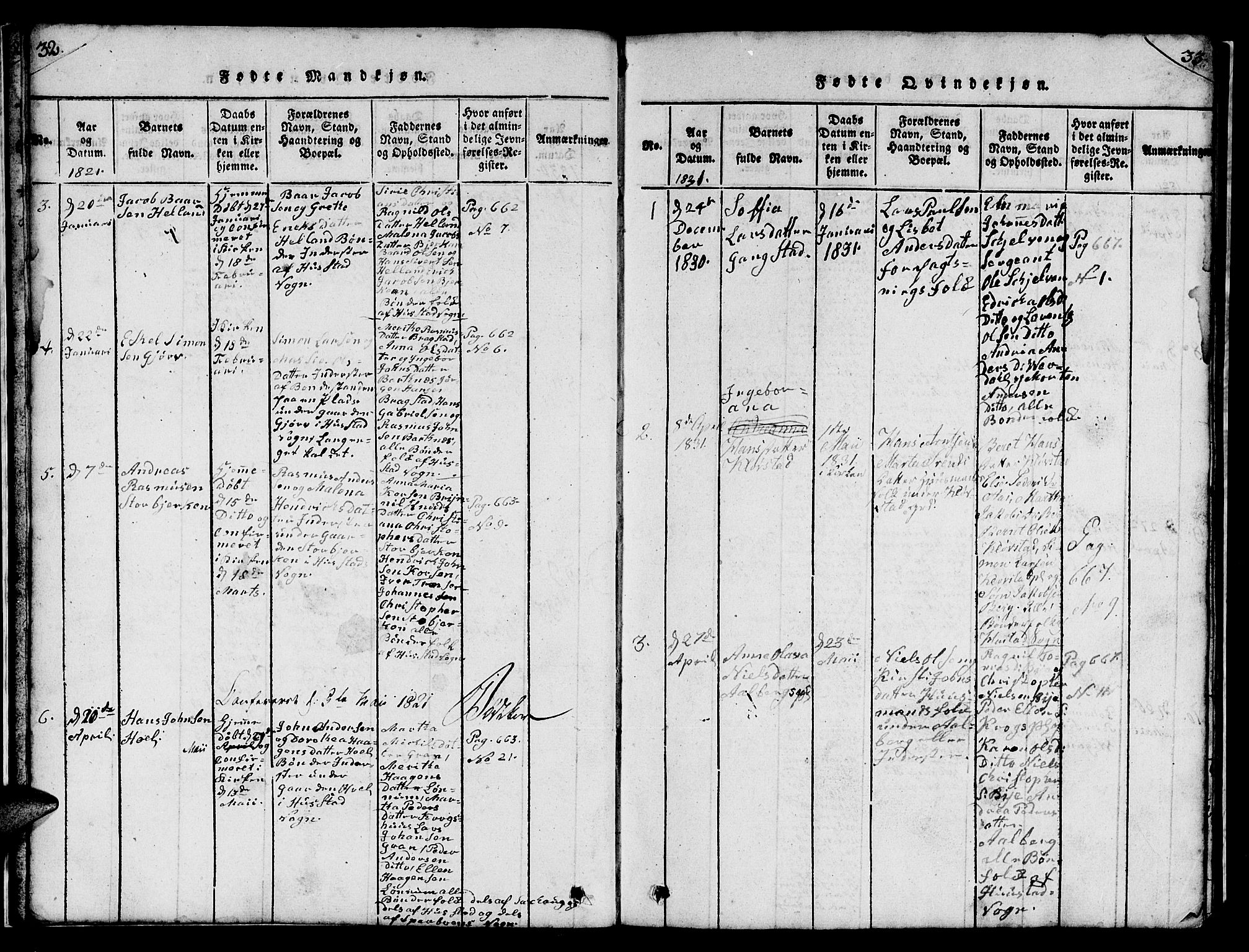 Ministerialprotokoller, klokkerbøker og fødselsregistre - Nord-Trøndelag, AV/SAT-A-1458/732/L0317: Parish register (copy) no. 732C01, 1816-1881, p. 32-33