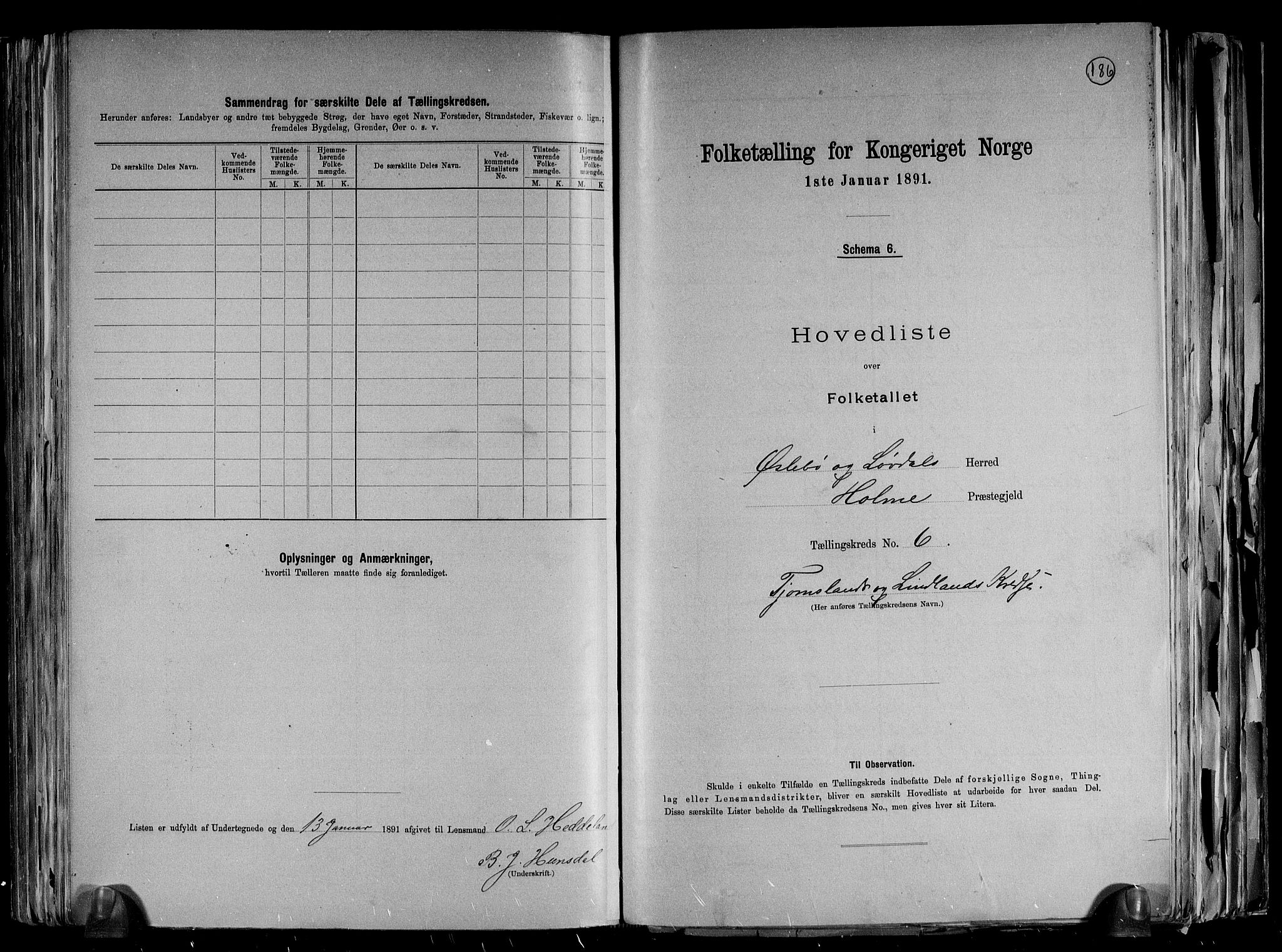 RA, 1891 census for 1021 Øyslebø og Laudal, 1891, p. 16