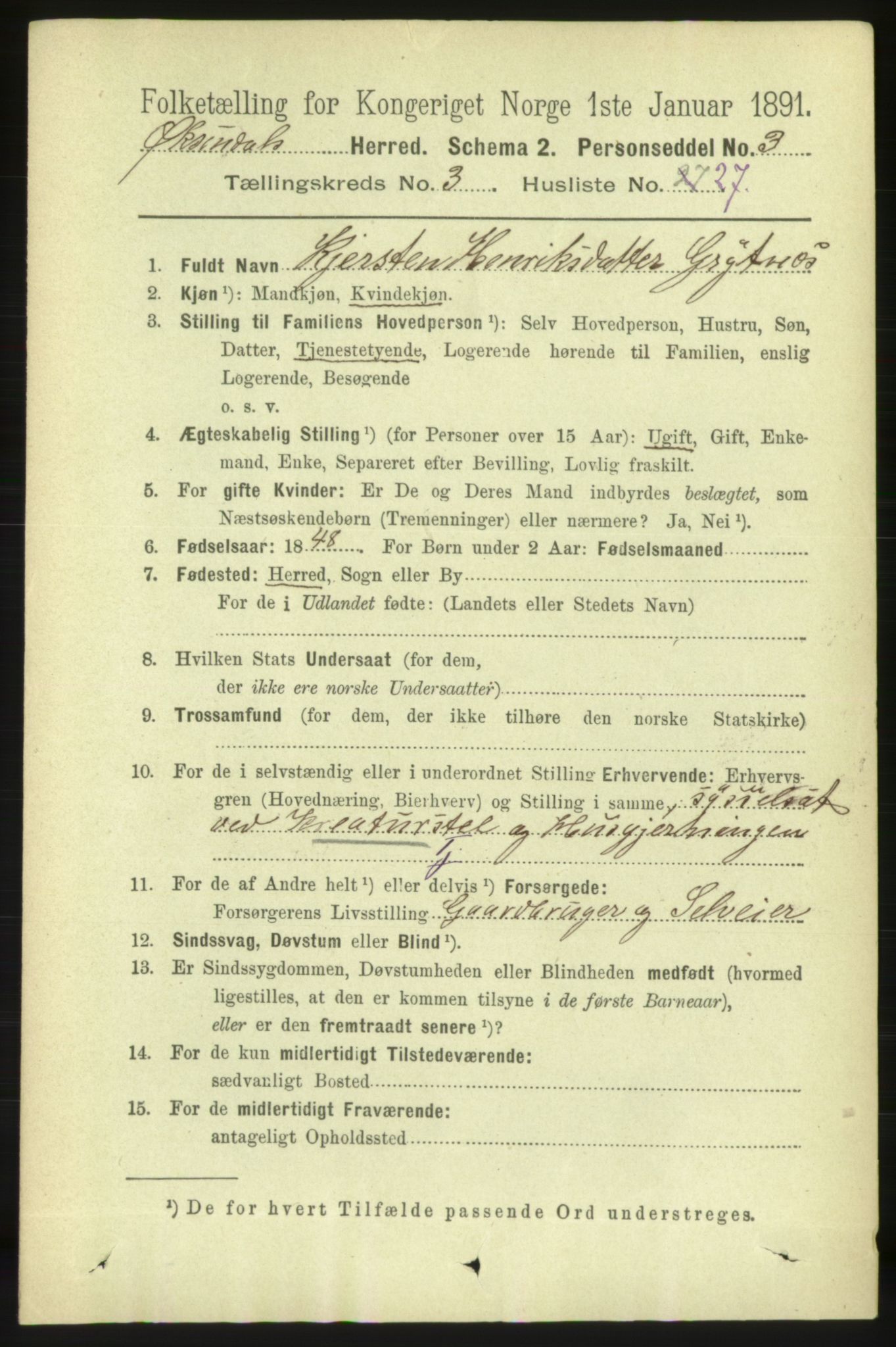 RA, 1891 census for 1561 Øksendal, 1891, p. 805