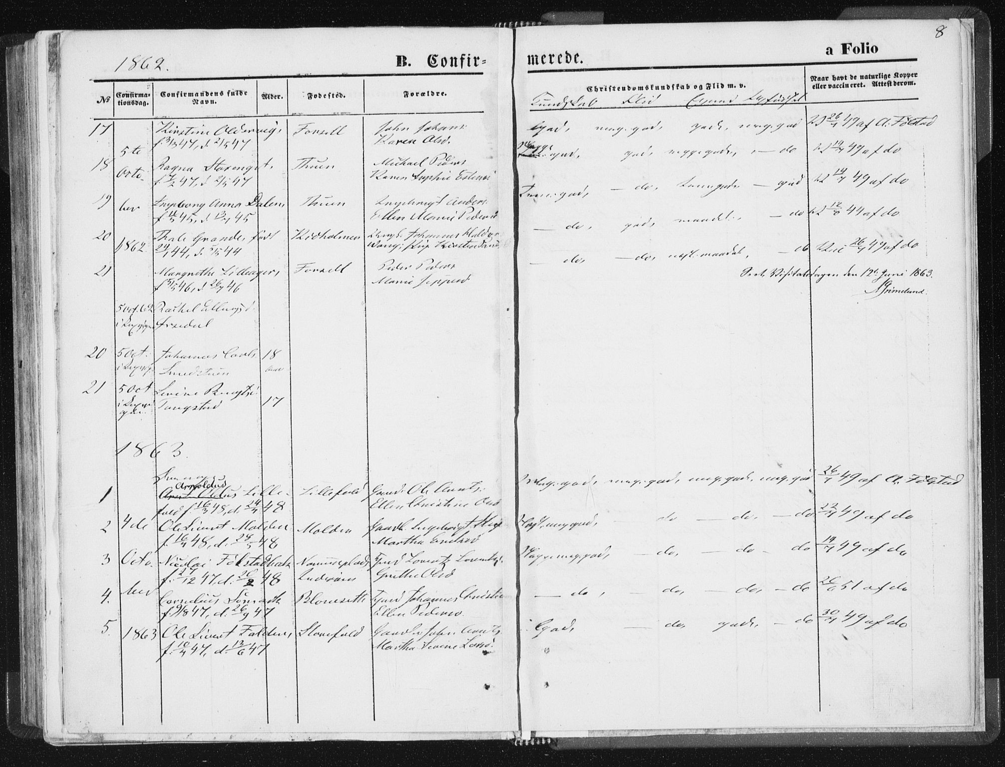 Ministerialprotokoller, klokkerbøker og fødselsregistre - Nord-Trøndelag, SAT/A-1458/744/L0418: Parish register (official) no. 744A02, 1843-1866, p. 8