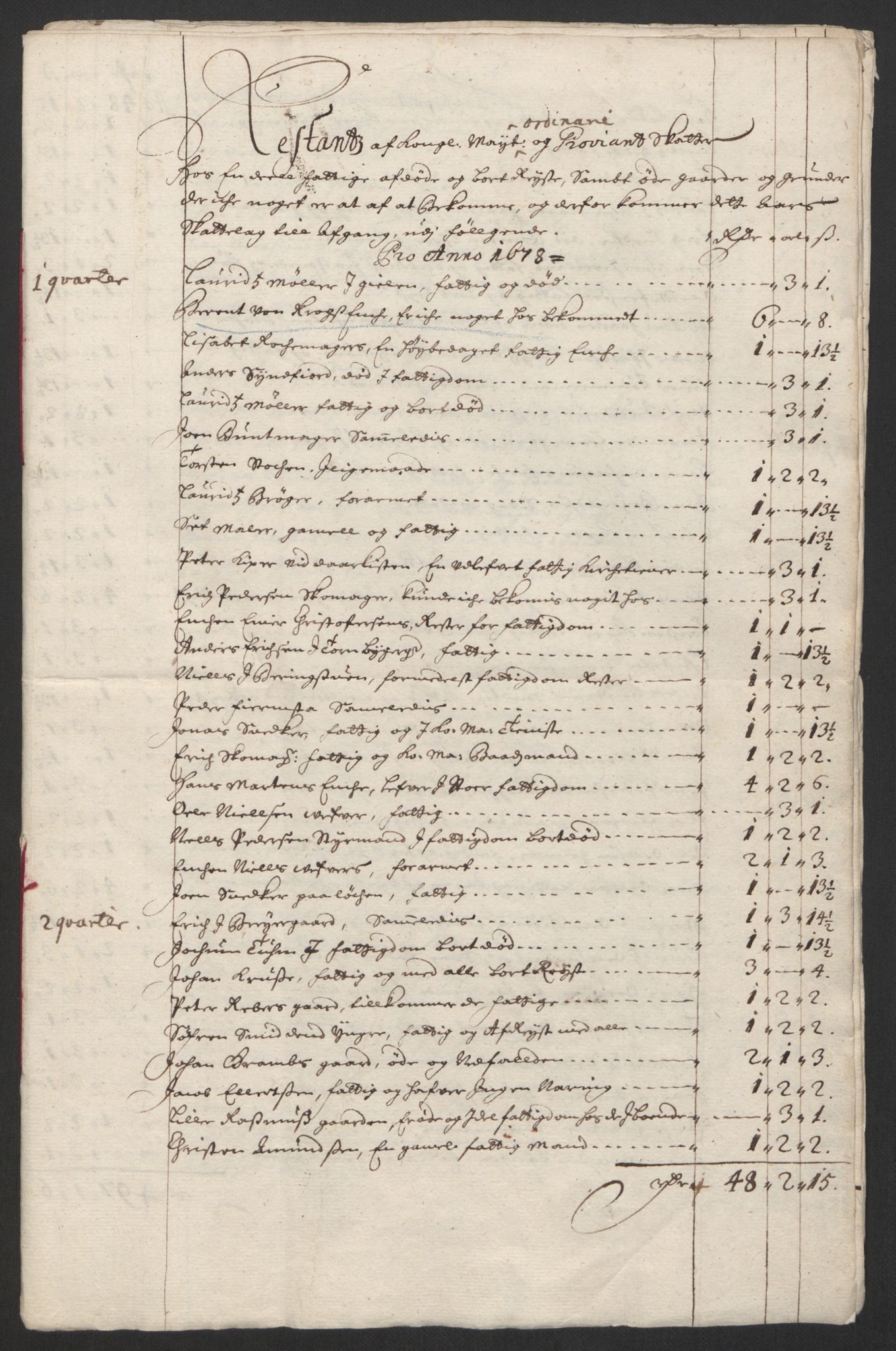 Rentekammeret inntil 1814, Reviderte regnskaper, Byregnskaper, AV/RA-EA-4066/R/Rs/L0504: [S1] Kontribusjonsregnskap, 1631-1684, p. 185