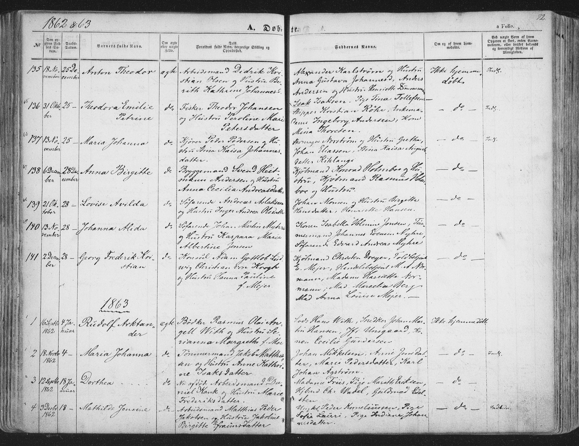 Tromsø sokneprestkontor/stiftsprosti/domprosti, SATØ/S-1343/G/Ga/L0011kirke: Parish register (official) no. 11, 1856-1865, p. 72