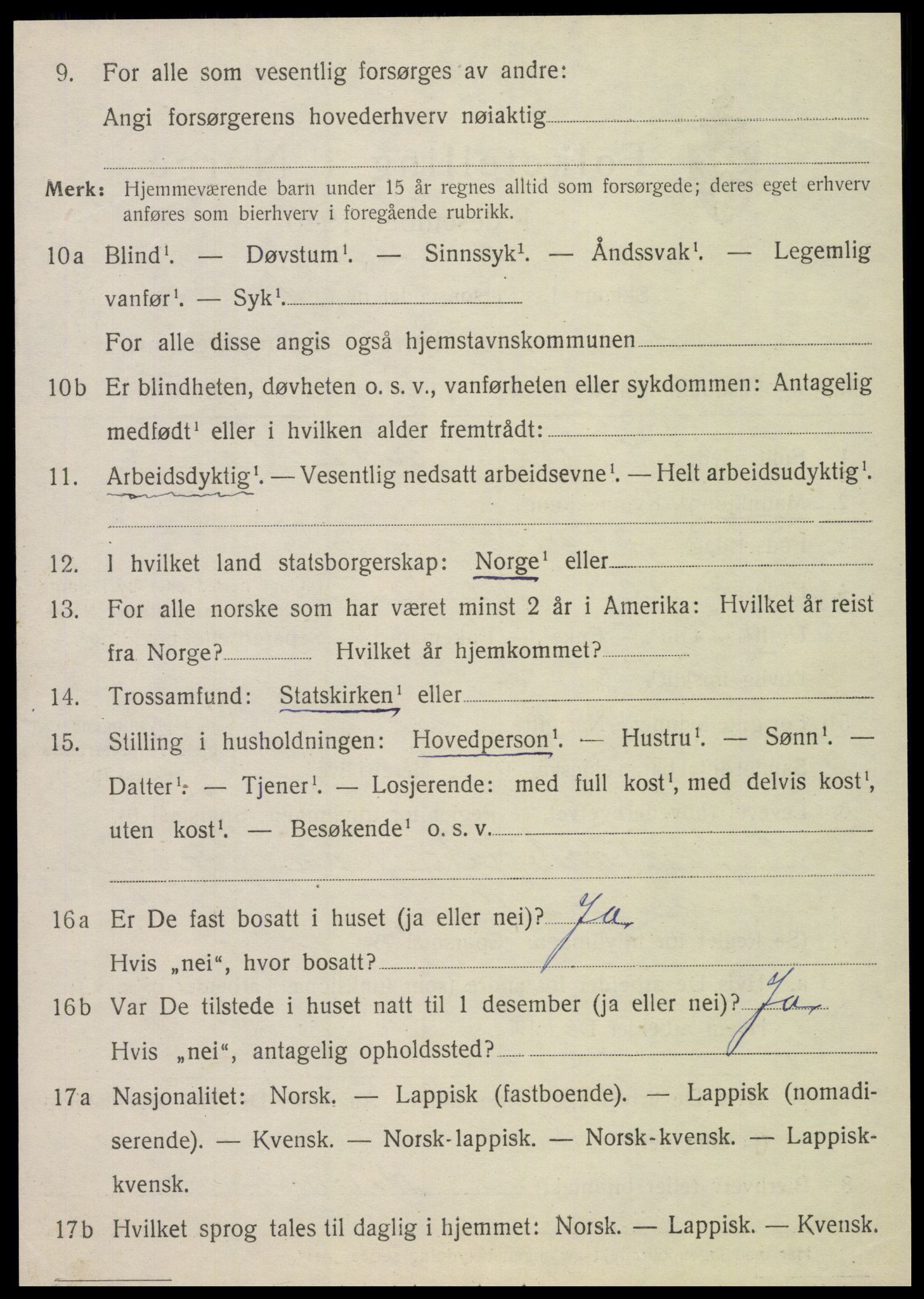 SAT, 1920 census for Vefsn, 1920, p. 8366