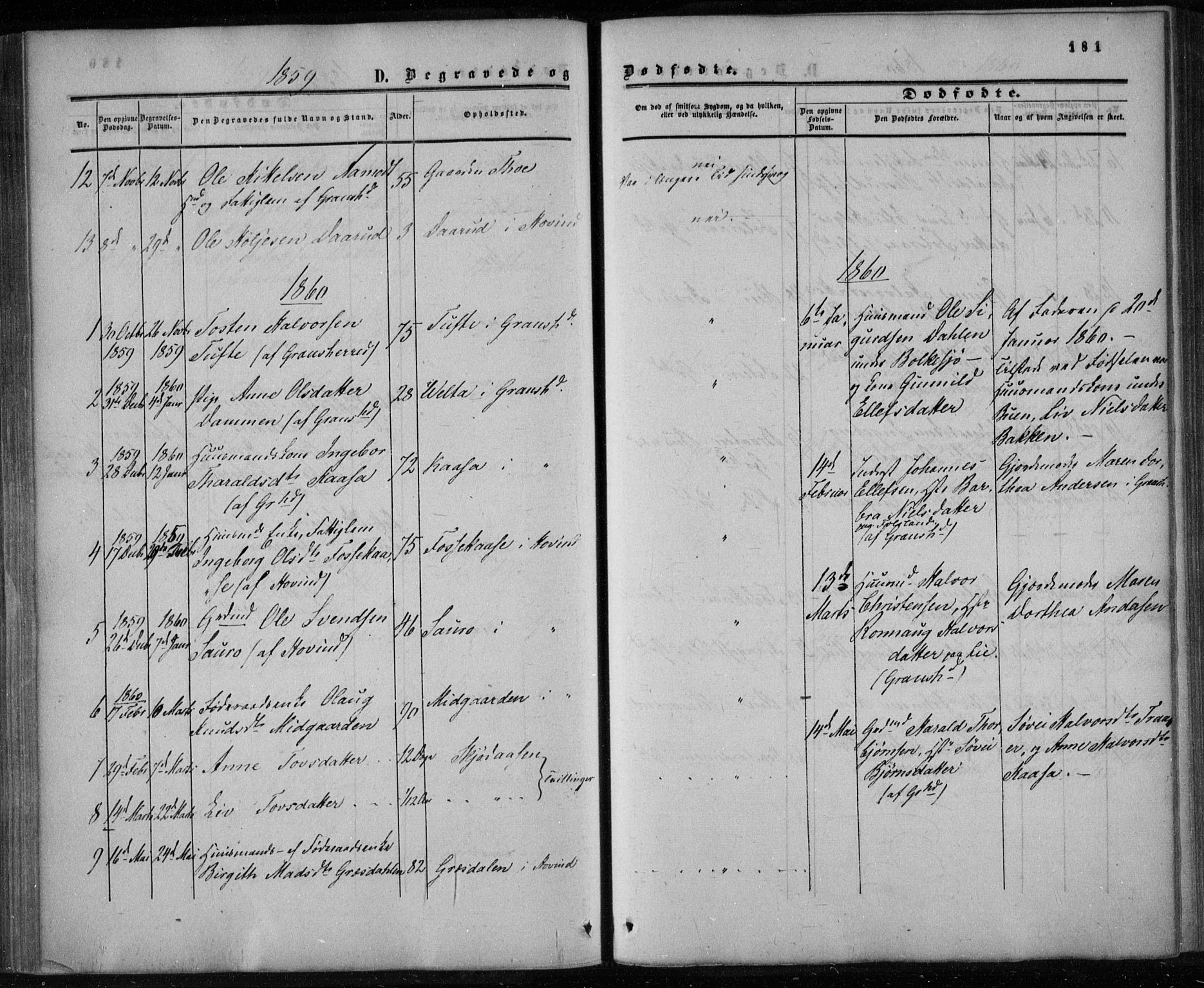 Gransherad kirkebøker, SAKO/A-267/F/Fa/L0003: Parish register (official) no. I 3, 1859-1870, p. 181