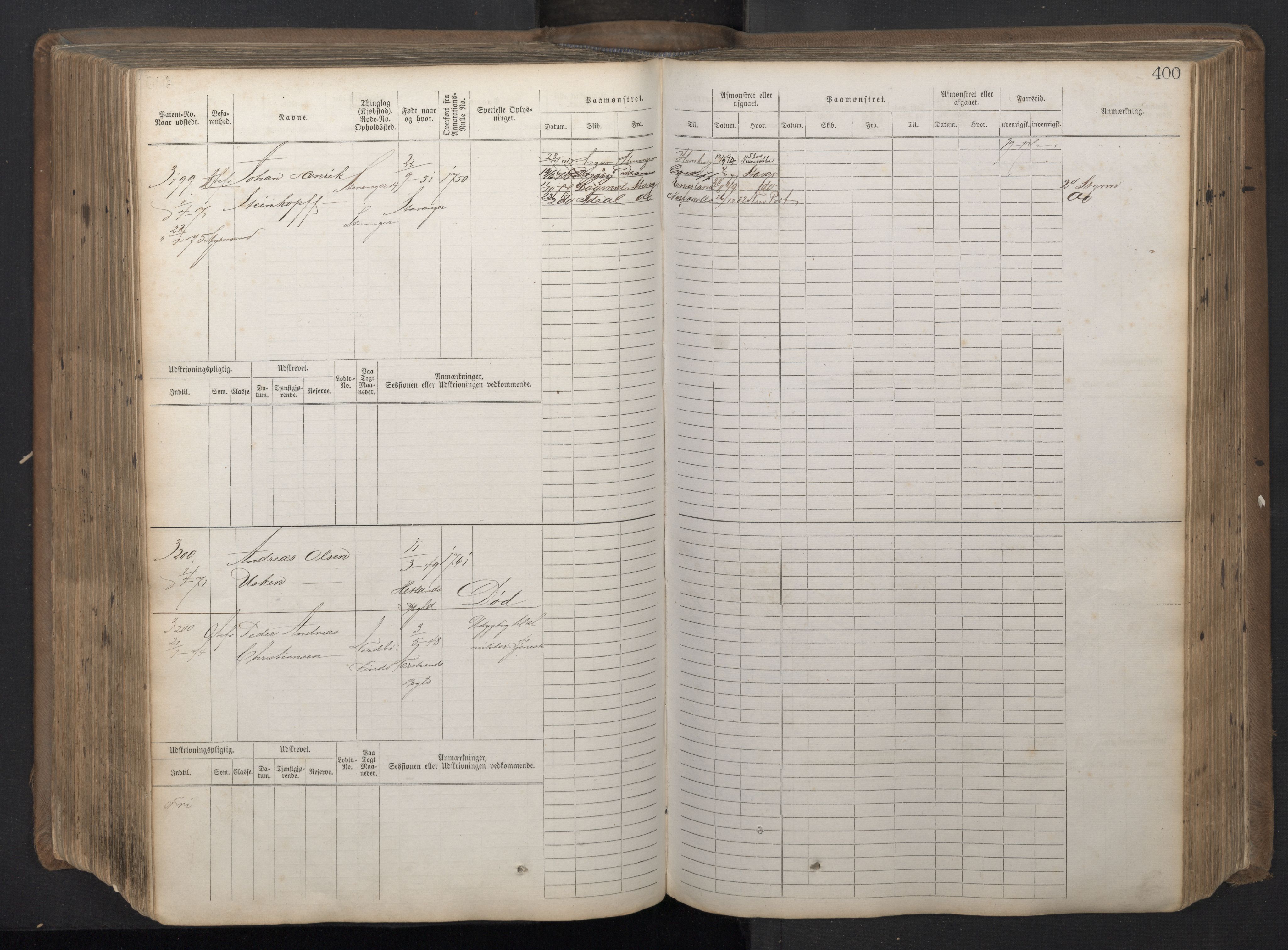 Stavanger sjømannskontor, AV/SAST-A-102006/F/Fb/Fbb/L0018: Sjøfartshovedrulle patnentnr. 2402-3602 (dublett), 1869, p. 404