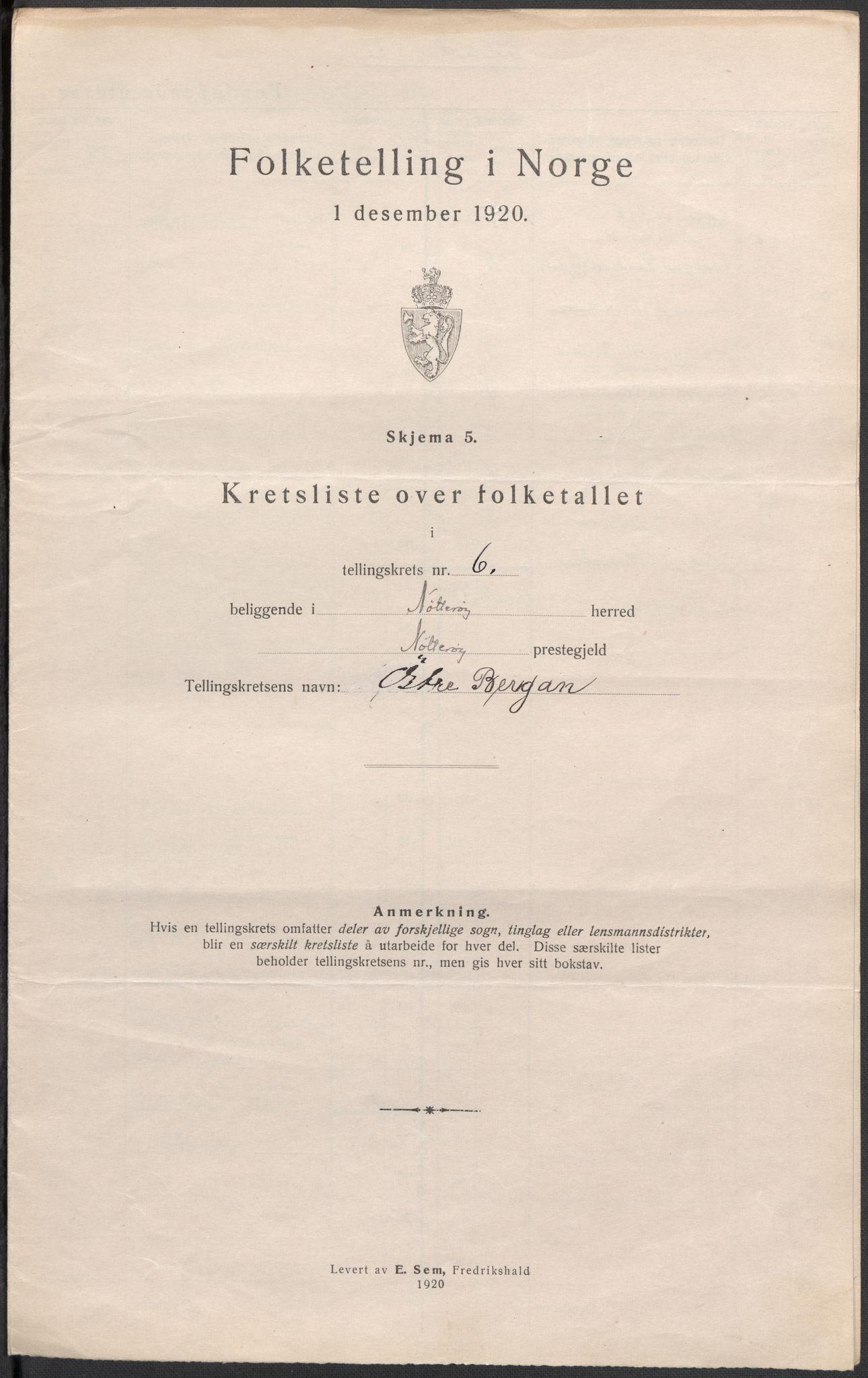 SAKO, 1920 census for Nøtterøy, 1920, p. 30