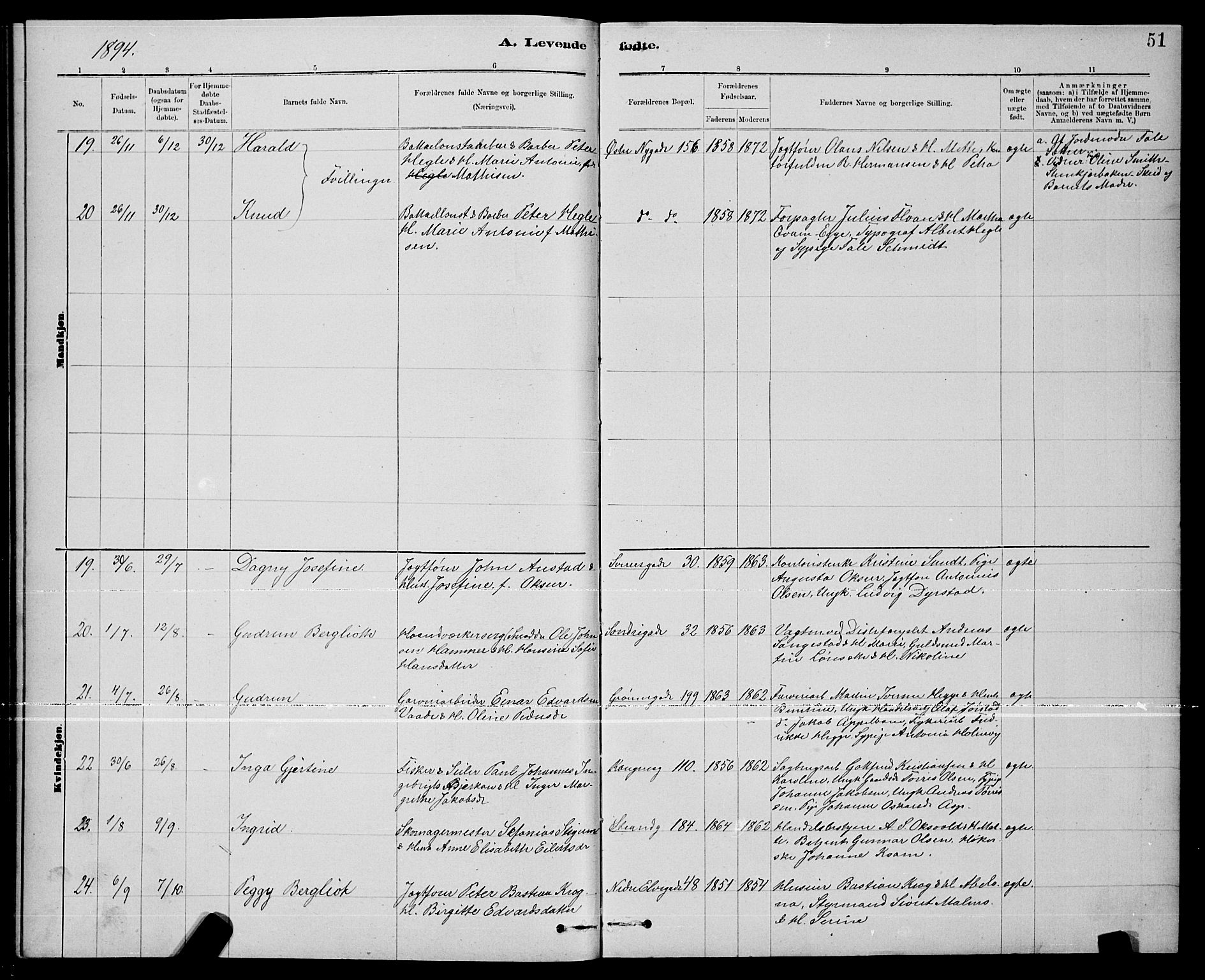 Ministerialprotokoller, klokkerbøker og fødselsregistre - Nord-Trøndelag, AV/SAT-A-1458/739/L0374: Parish register (copy) no. 739C02, 1883-1898, p. 51