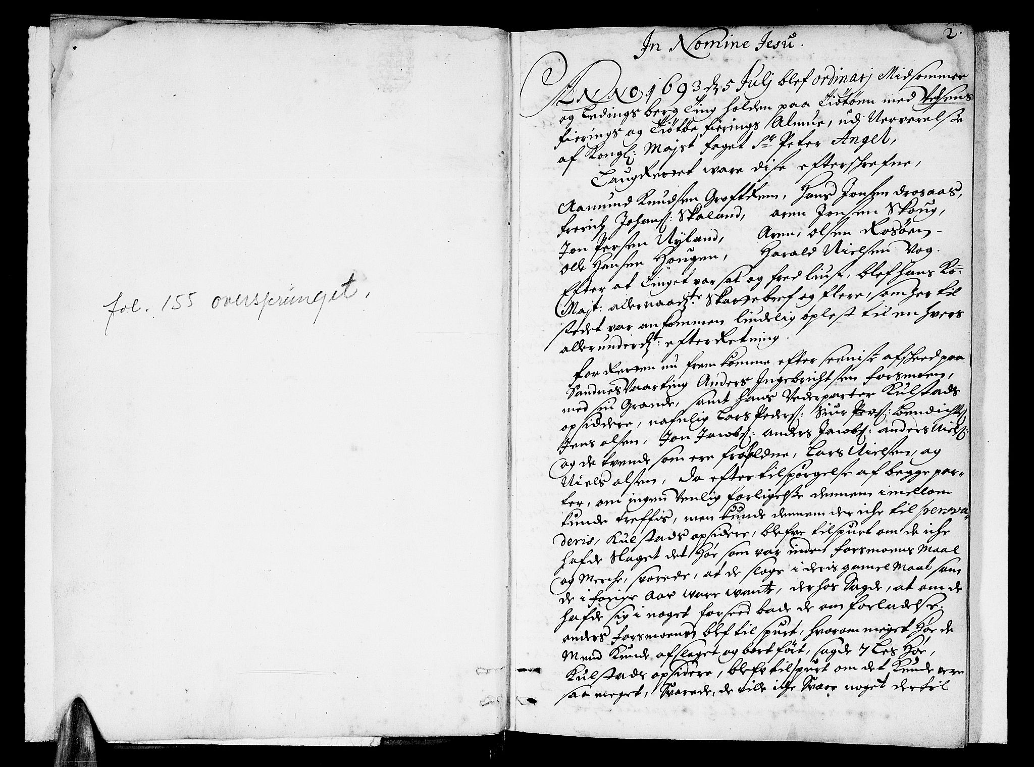Helgeland sorenskriveri, SAT/A-0004/1/1A/L0002: Tingbok 2, 1693-1700, p. 1b-2a