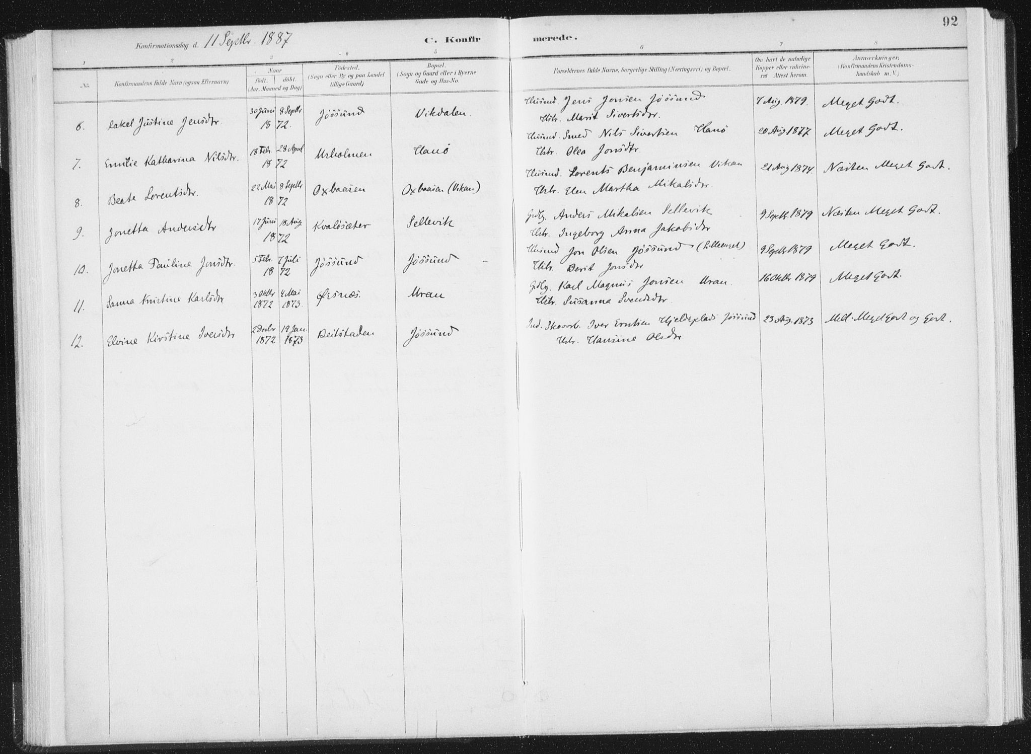 Ministerialprotokoller, klokkerbøker og fødselsregistre - Nord-Trøndelag, SAT/A-1458/771/L0597: Parish register (official) no. 771A04, 1885-1910, p. 92