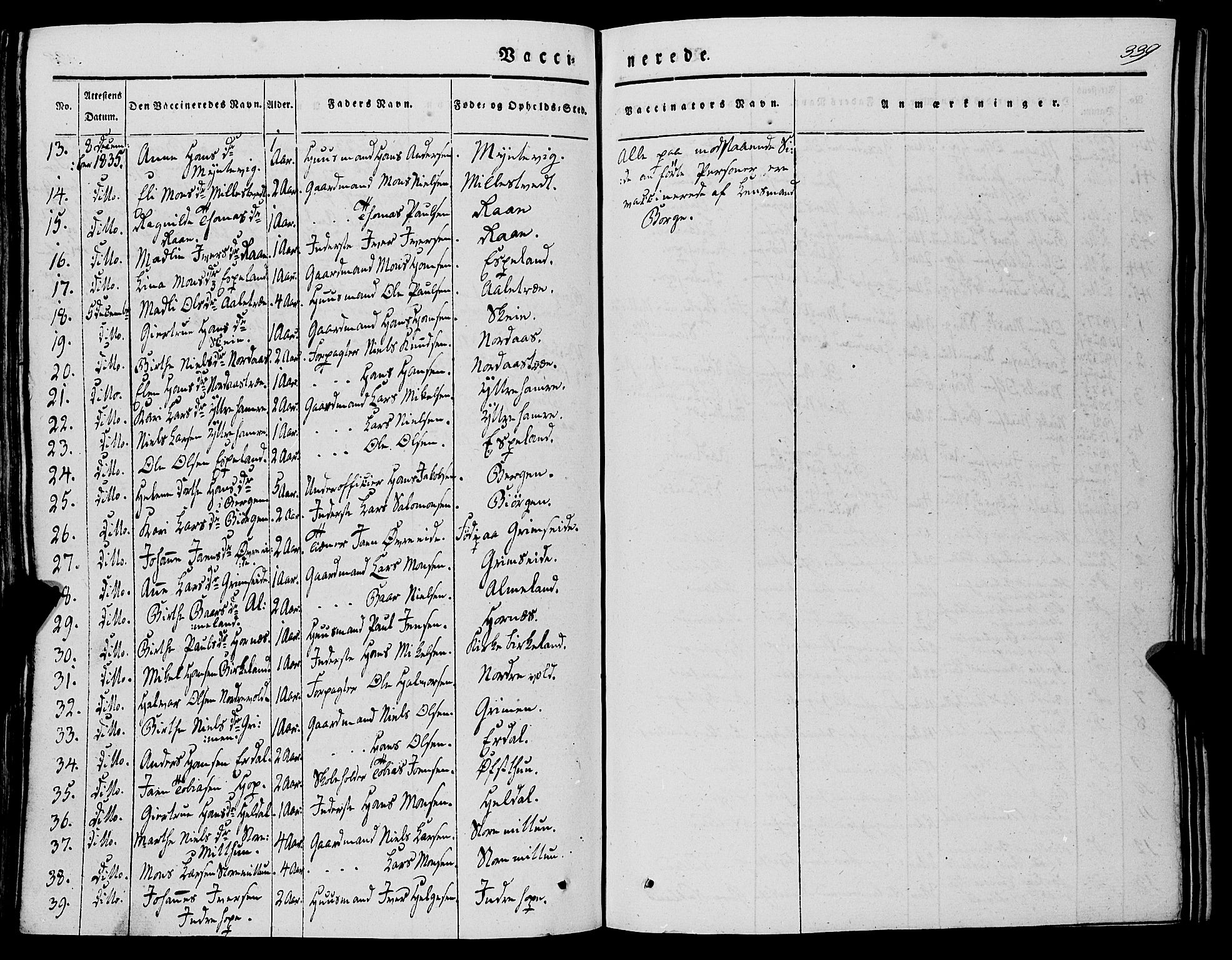 Fana Sokneprestembete, AV/SAB-A-75101/H/Haa/Haaa/L0008: Parish register (official) no. A 8, 1829-1851, p. 339