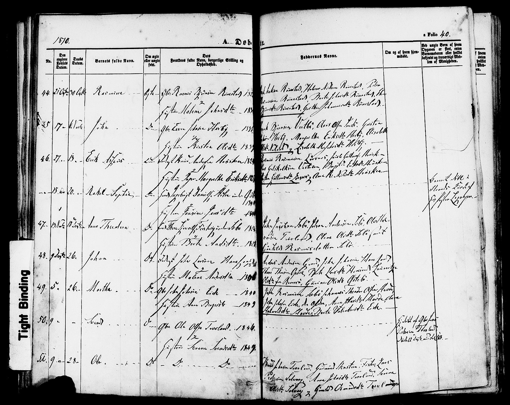 Finnøy sokneprestkontor, AV/SAST-A-101825/H/Ha/Haa/L0008: Parish register (official) no. A 8, 1863-1878, p. 40