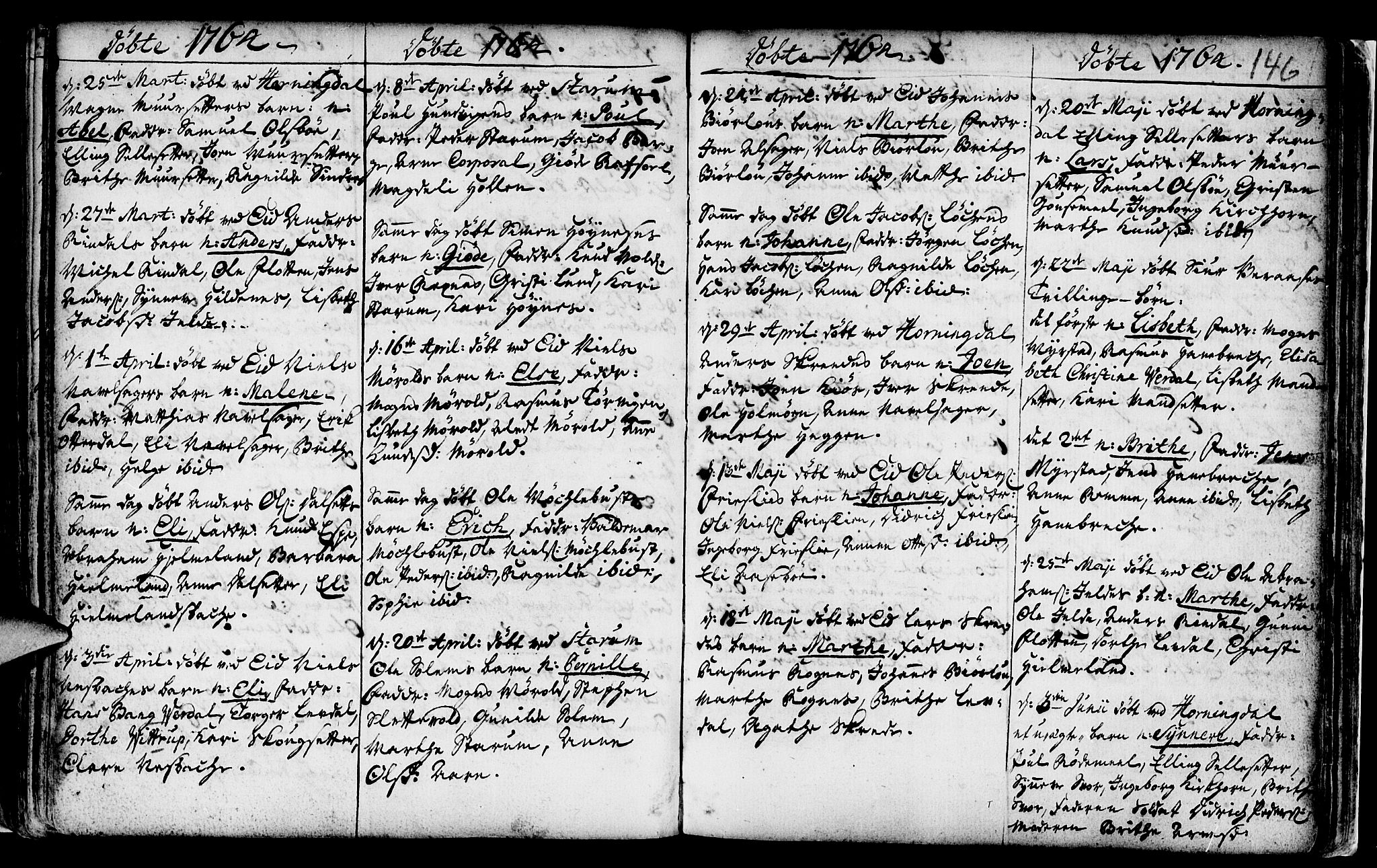 Eid sokneprestembete, SAB/A-82301/H/Haa/Haaa/L0002: Parish register (official) no. A 2, 1741-1769, p. 146