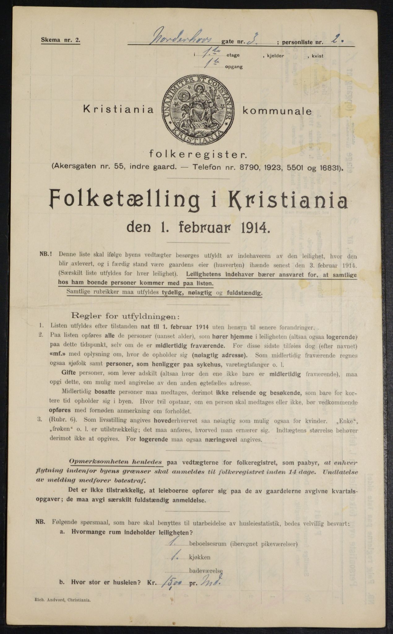 OBA, Municipal Census 1914 for Kristiania, 1914, p. 72433