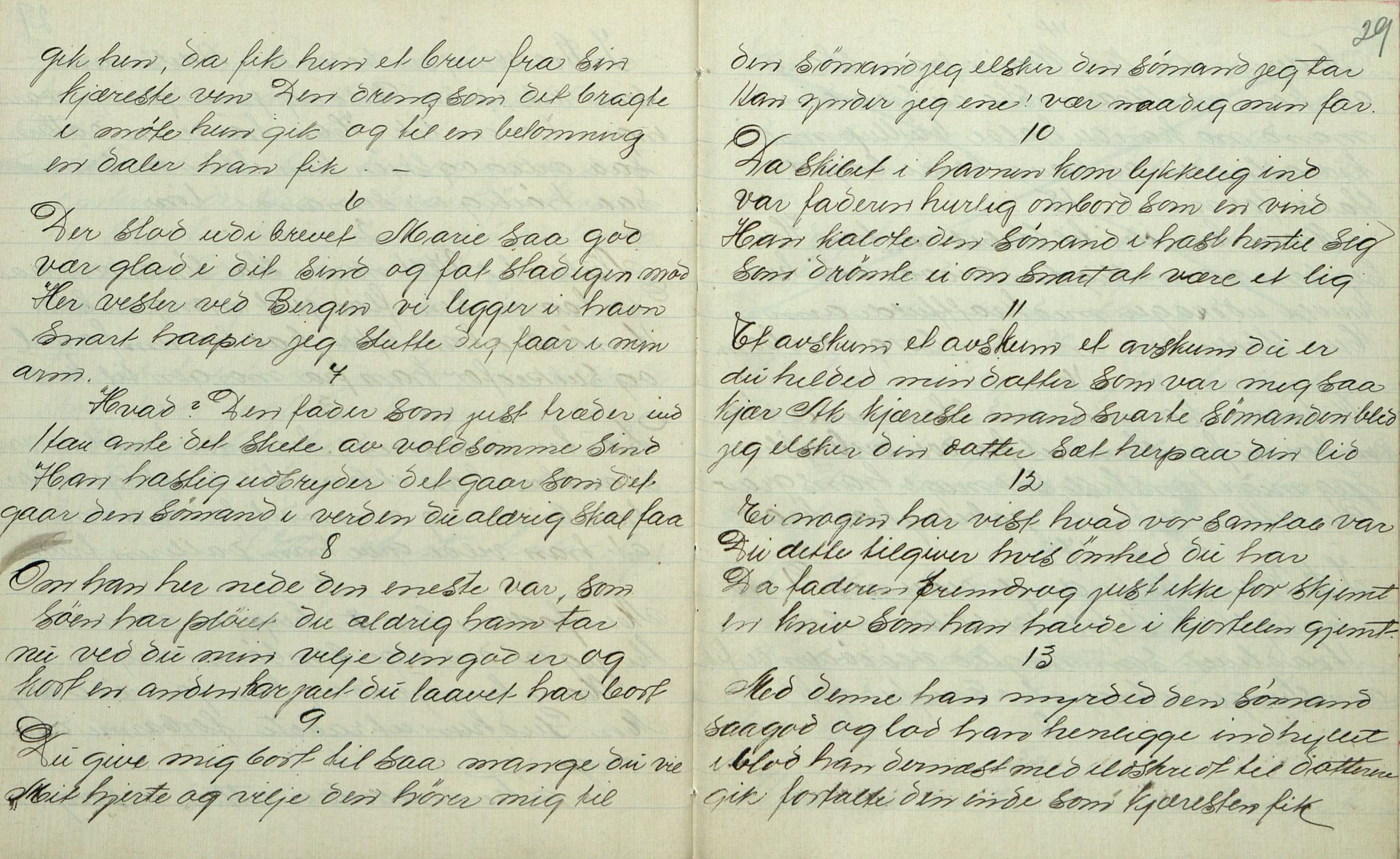 Rikard Berge, TEMU/TGM-A-1003/F/L0007/0013: 251-299 / 263 Uppskriftir ved Sibilla Li for Rikard Berge, 1909-1911, p. 28-29