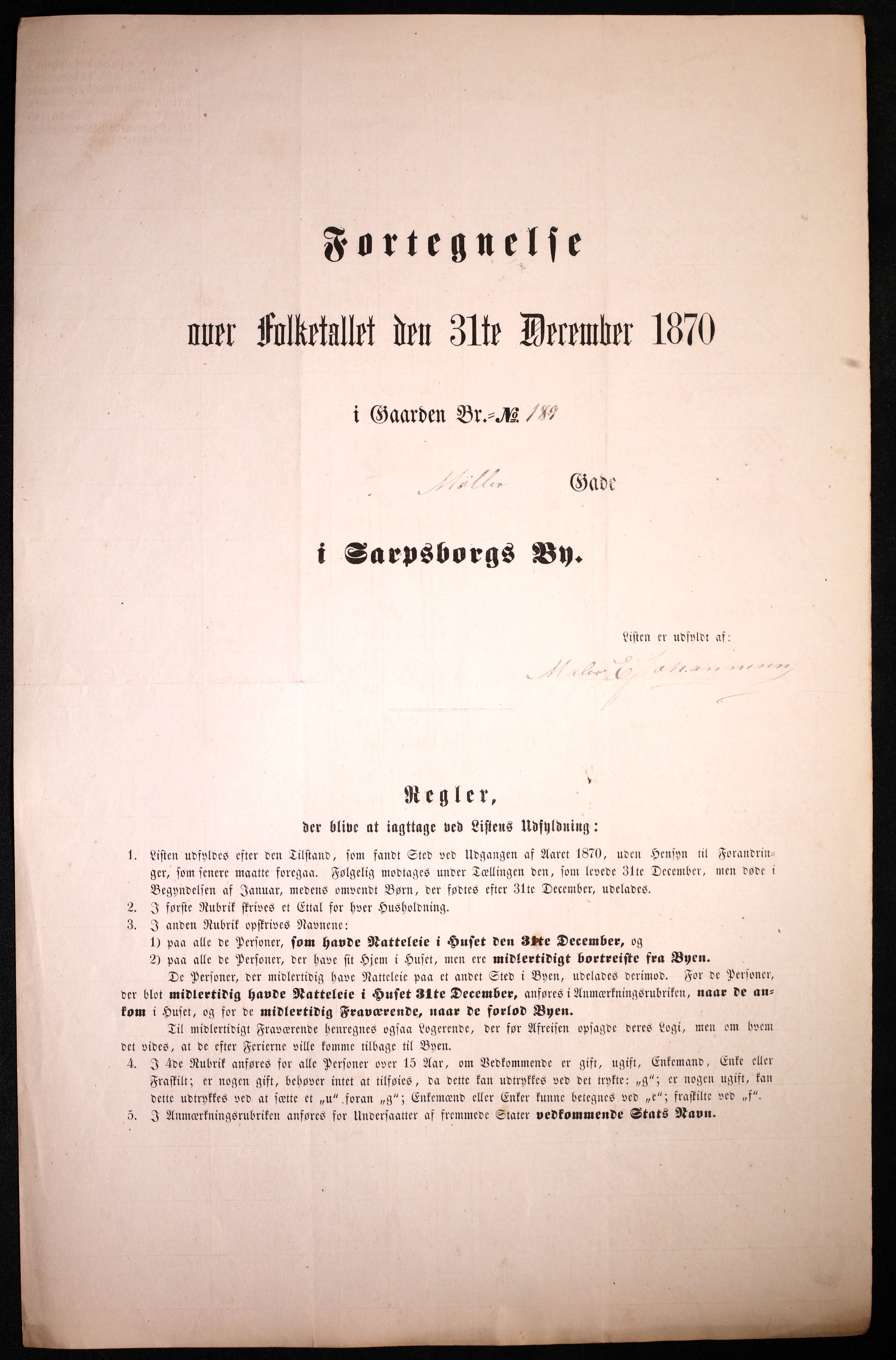 RA, 1870 census for 0102 Sarpsborg, 1870, p. 63